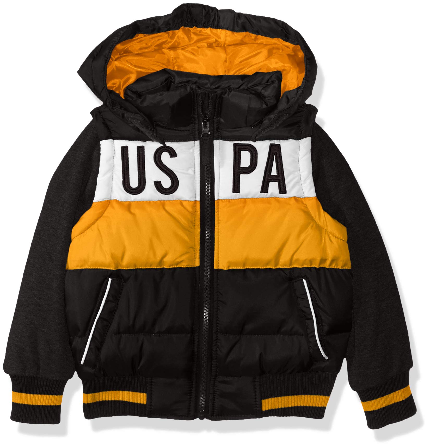 U.S. Polo Assn. Boys' Fleece Bubble Vest Jacket for Winter Outdoor Play