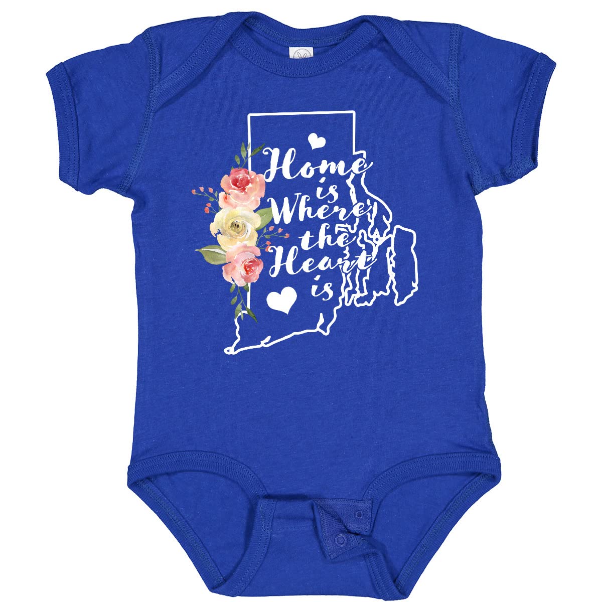 Inktastic Rhode Island Home is Where The Heart is Watercolor Baby Bodysuit - Soft 100% Cotton Unisex Onesie for Newborns & Infants (0-24 Months) | Cute Baby Shower Gift, Birthday Present & Family Photo Outfit | Ideal for Holidays, Playdates, Matching Outfits & Everyday Wear | Perfect for Newborn Photography, First Birthday Parties & Casual Outings | Great for Family Gatherings, Playtime & Seasonal Celebrations