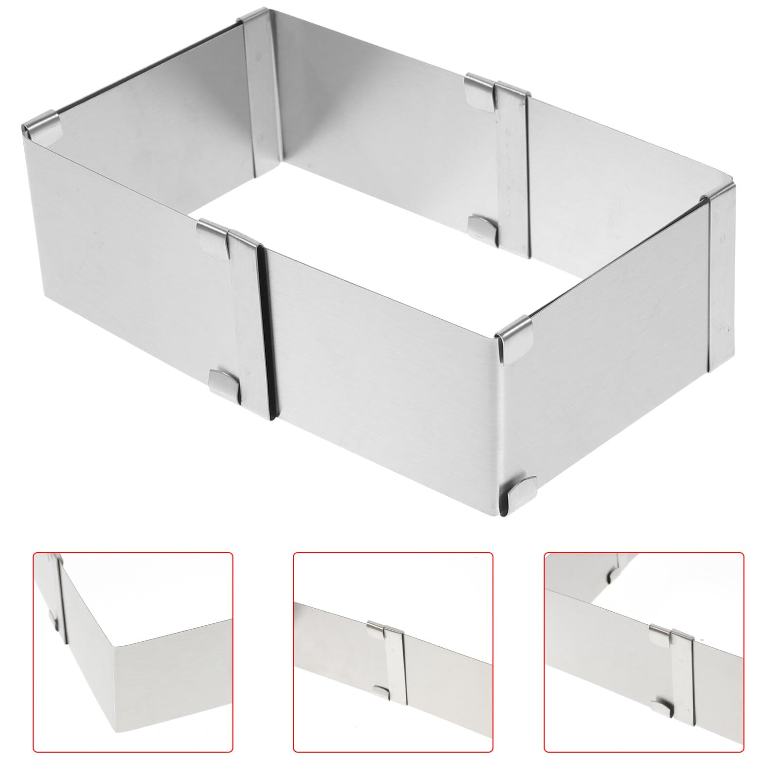 Yardwe 6 Inch Stainless Steel Square Cake Baking Ring Mold - Cookie, Mousse, Dessert Decor Tool (Silver) | Perfect for Wedding, Birthday, and Party Cake Decorating