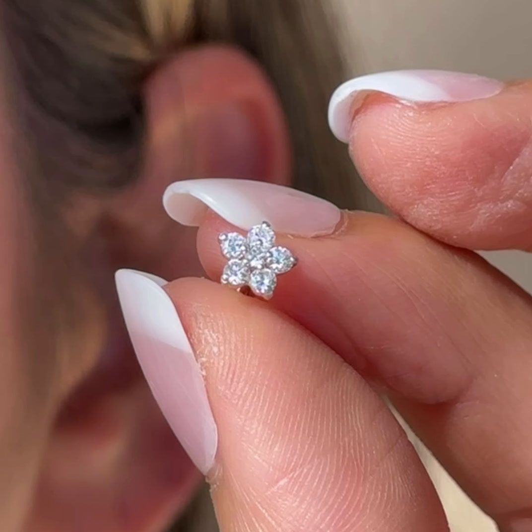 14k Rose Gold Round Diamond Flower Stud Earrings for Women - Perfect for Weddings, Parties & Everyday Elegance