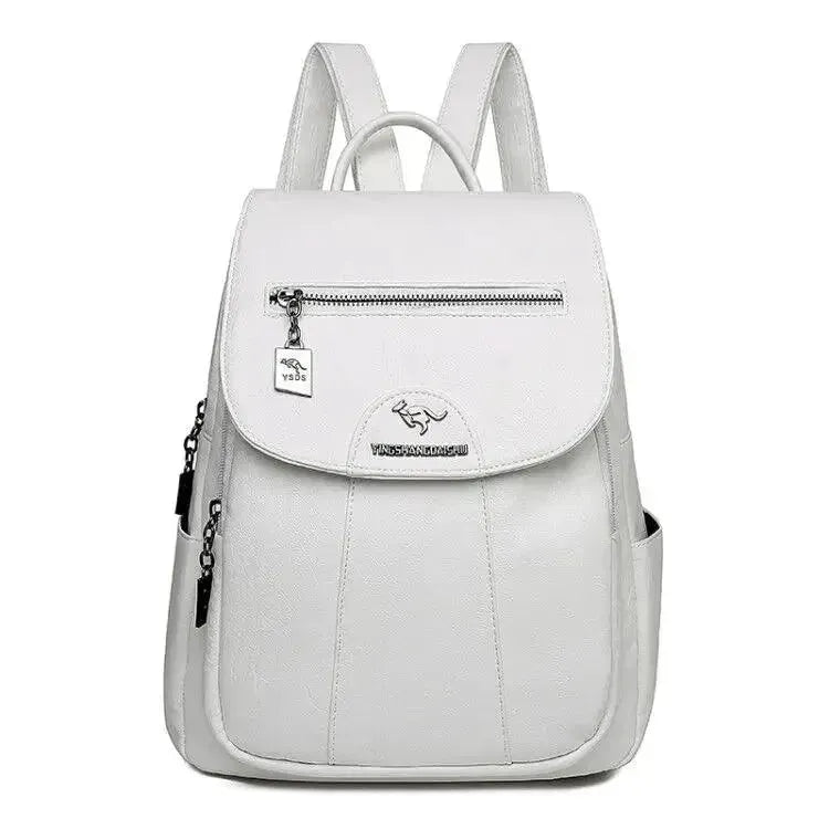 Vintage Soft Leather Women's Backpack - Stylish & Durable Purse for College, Travel & Everyday Use