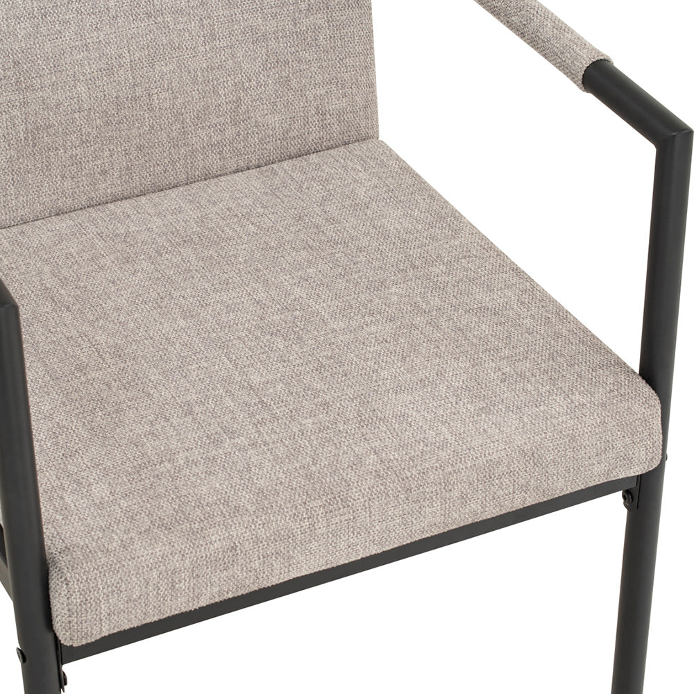 FERMA Modern Dining Chair - Grey Upholstered Seat, Sturdy Metal Legs - Perfect for Kitchen, Dining Room, and Home Office