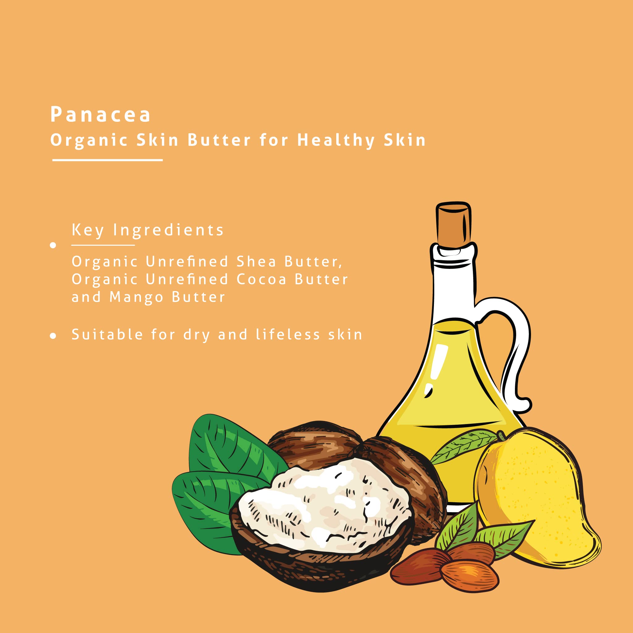 Organic Skin Butter - Unrefined Shea Butter, Cocoa Butter & Mango Butter for Dry Skin, Eczema & Stretch Marks - Natural Moisturizer for Face, Body & Hair Care