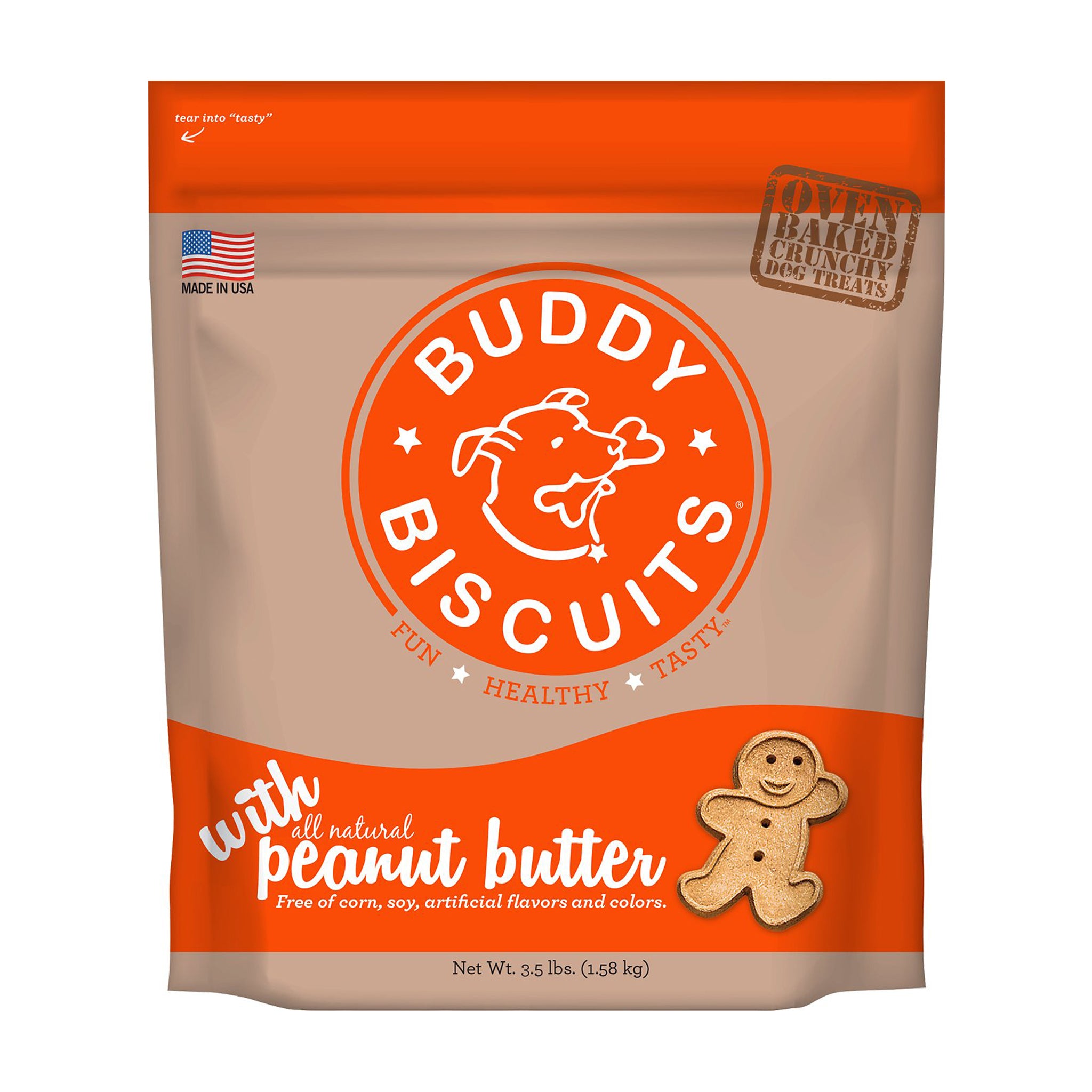 **Buddy Biscuits Peanut Butter Crunchy Dog Treats – Healthy & Natural Snacks for Training, Rewards & Dental Care – Perfect for Small, Medium & Large Dogs**