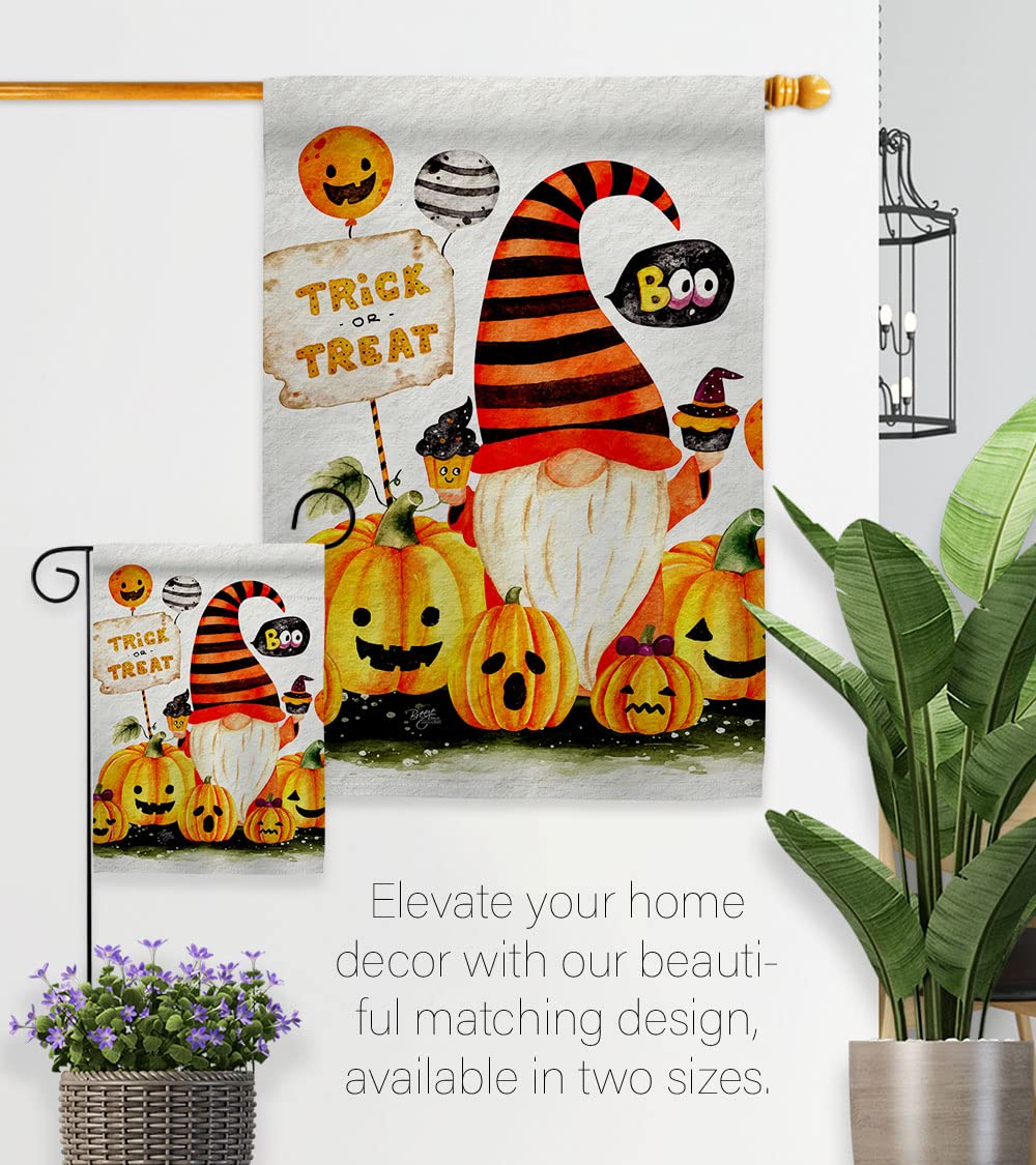 Boo Gnome House Flag - Double-Sided Fall & Spring Garden Decor for Yard