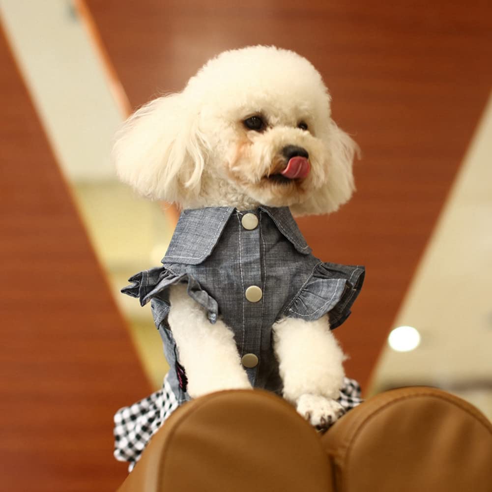 Cute Dog Tutu Skirt with Bowknot - Cowboy Princess Dress for Small & Medium Dogs | Summer Pet Outfit for Puppy Girls | Perfect for Parties, Photos & Special Occasions