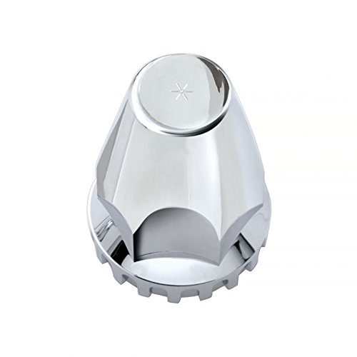 United Pacific Chrome Pointed Axle Cover Combo Kit with 33mm Nut Cover for Semi Trailer - Thread-On Installation - Heavy Duty Truck & Trailer Axle Protection for Long Haul & Commercial Use