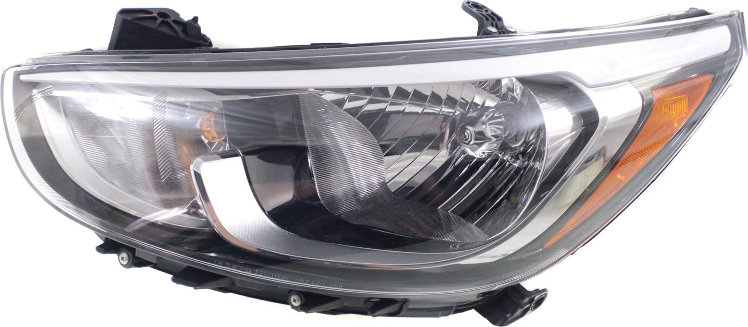 Evan Fischer Halogen Headlight Assembly for Hyundai Accent 2015-2017 - Driver & Passenger Side with Bulbs (CAPA Certified) - Replacement for OEM #921021R710, 921011R710 - Perfect for Hatchback & Sedan Models - Upgrade Your Night Driving Safety
