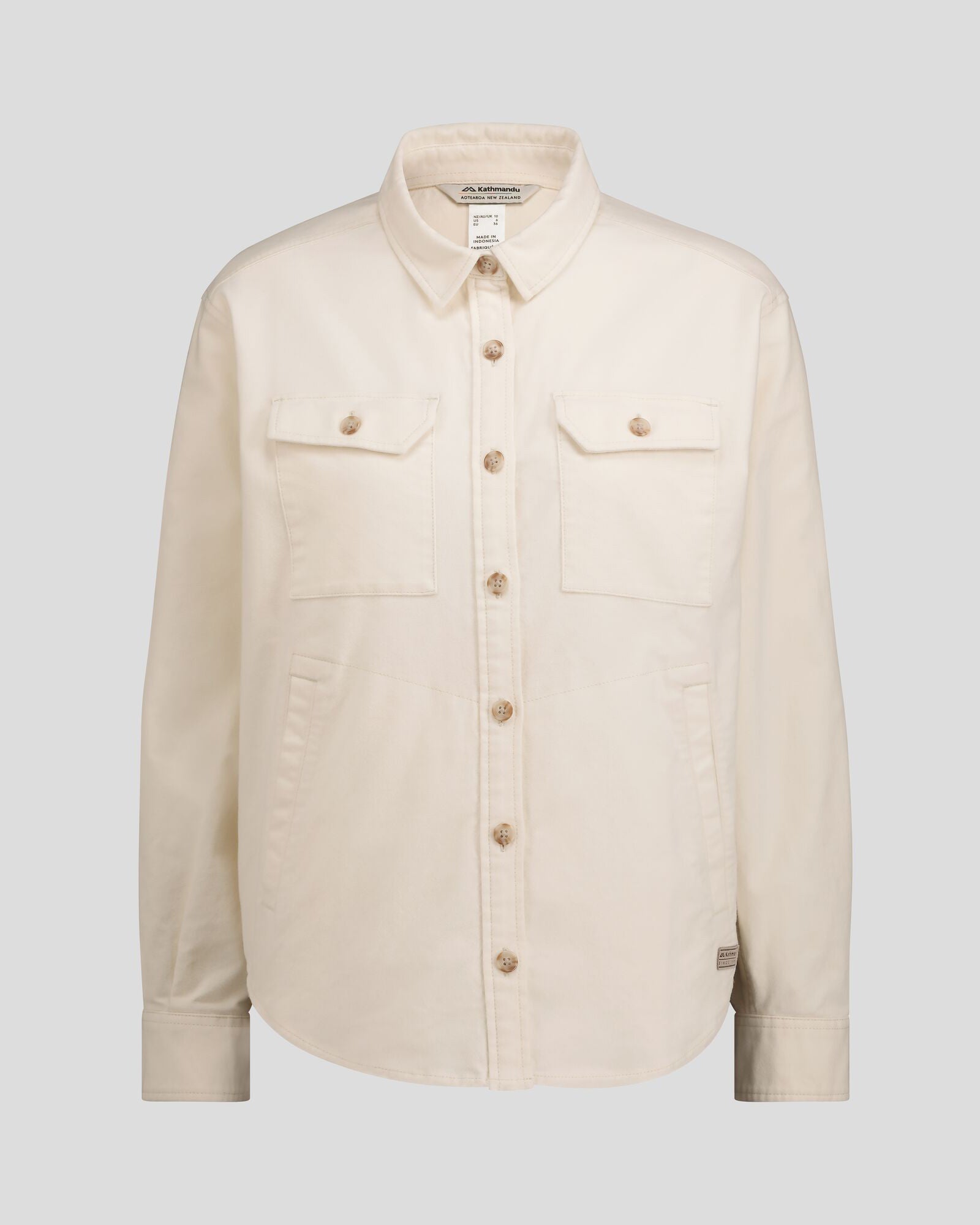Women's Huntly Moleskin Long Sleeve Shirt in Natural - Comfortable & Stylish Top for Casual Wear, Office & Outdoor Activities