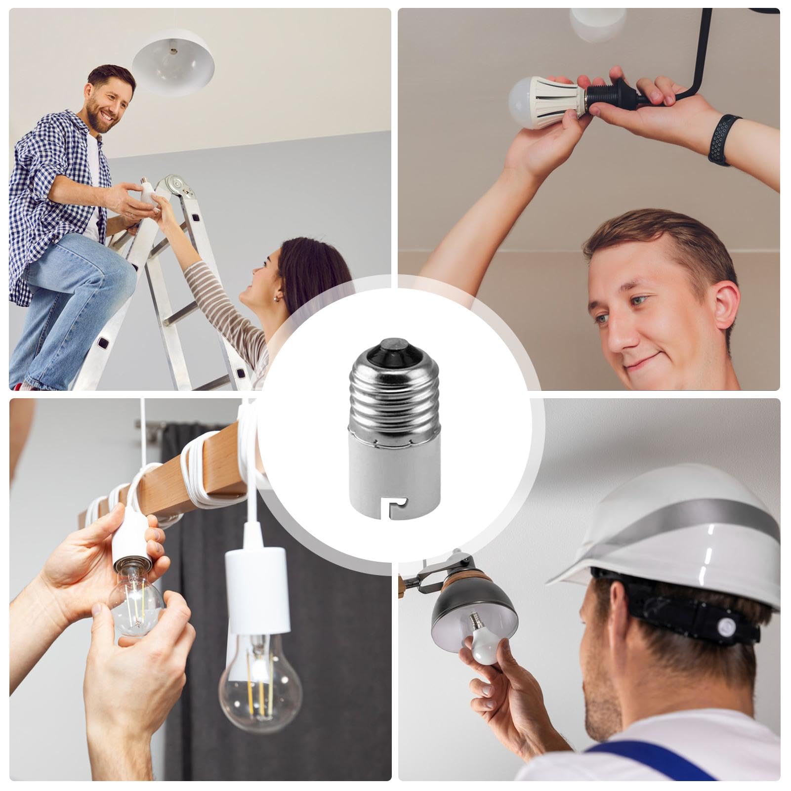 Light Socket Adapter - E26 to E27 Bulb Base Converter, Lamp Socket Changer for Antique Floor Lamps, Vintage Ceiling Lights & DIY Lighting Projects