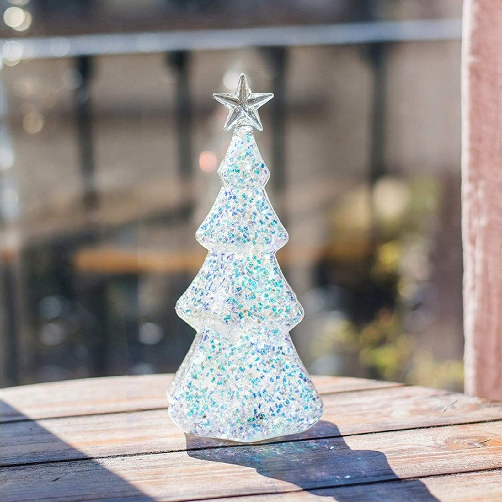 Clear Glass Christmas Tree with Warm/Cold White LED Lights - Elegant Xmas Holiday Decor for Home, Office, Party | Perfect Gift for Friends & Family