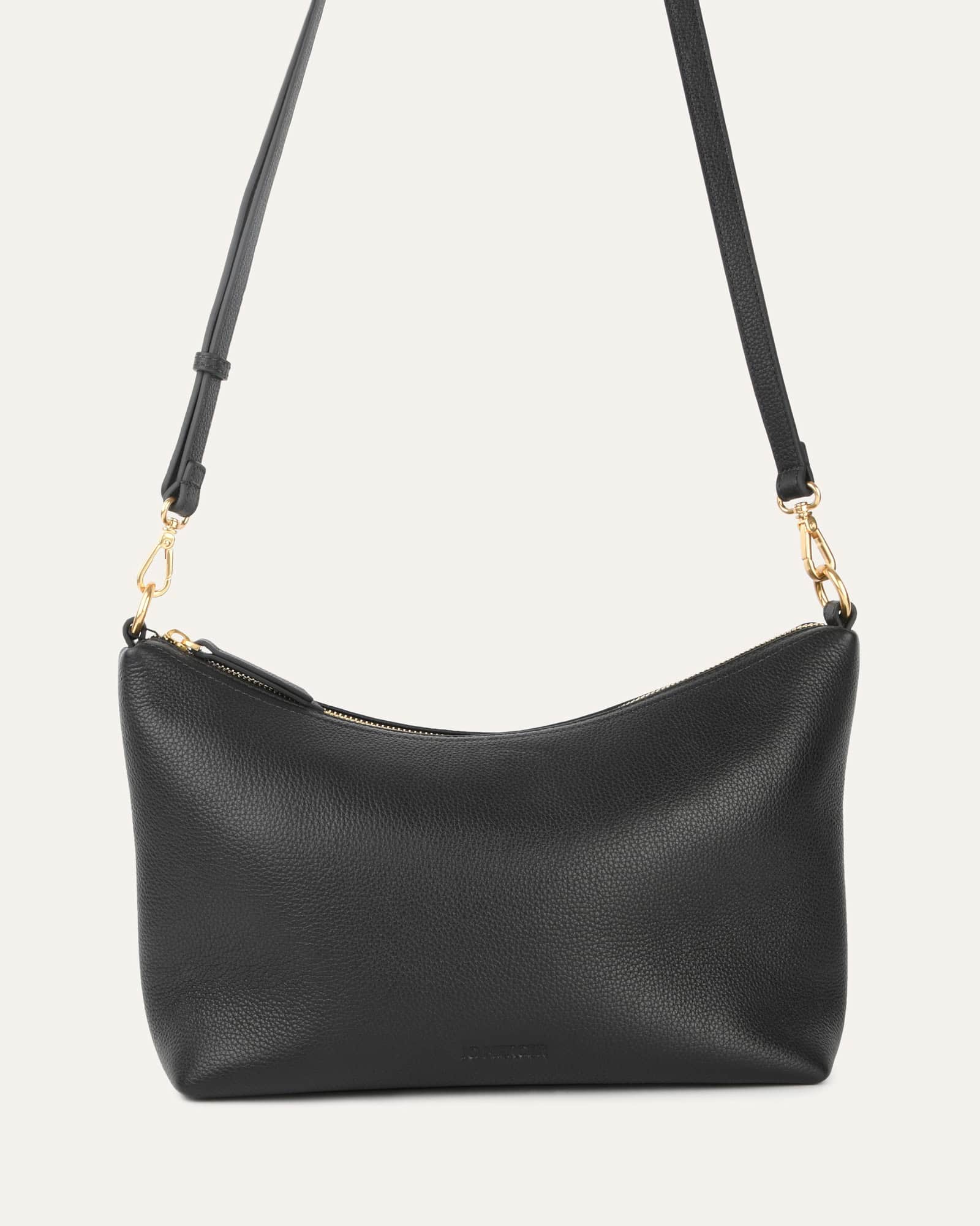 MATISSE Black Leather Crossbody Bag for Women - Stylish & Durable Shoulder Purse for Everyday Use, Work, and Travel