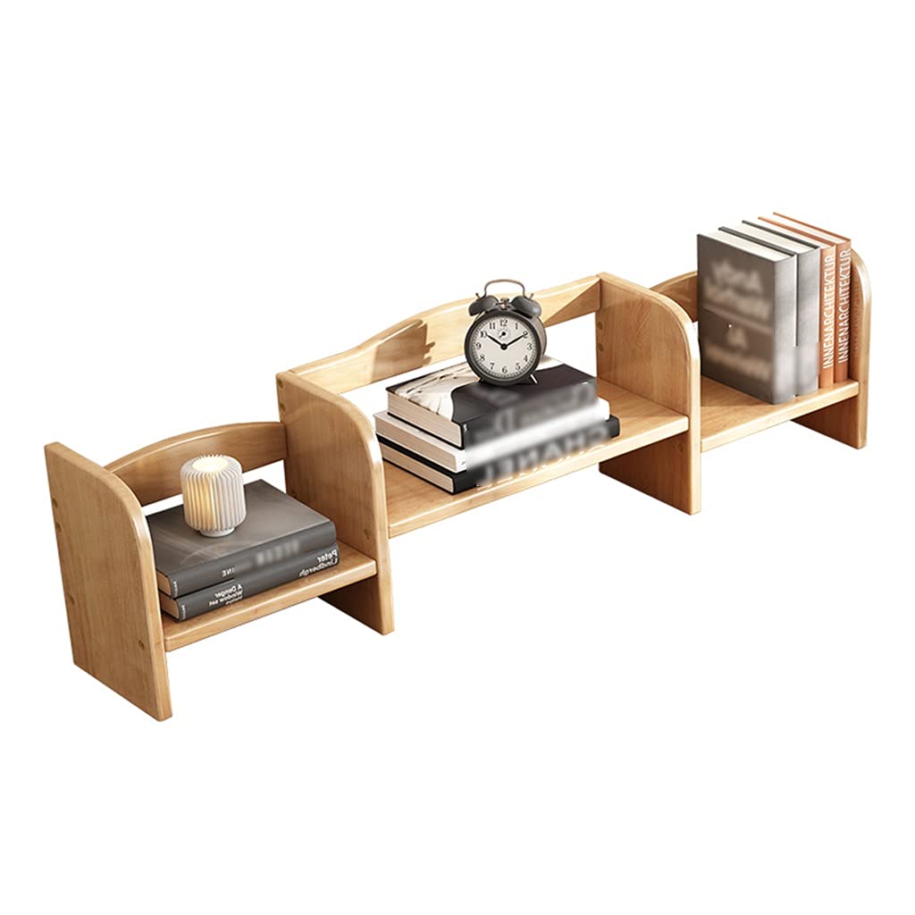 LiPengTao Wooden Desktop Bookshelf - Kids Study Desk Organizer with Storage Rack, Beige, 98x17x30cm - Perfect for Home Office, Dorm Room & Children's Study Area