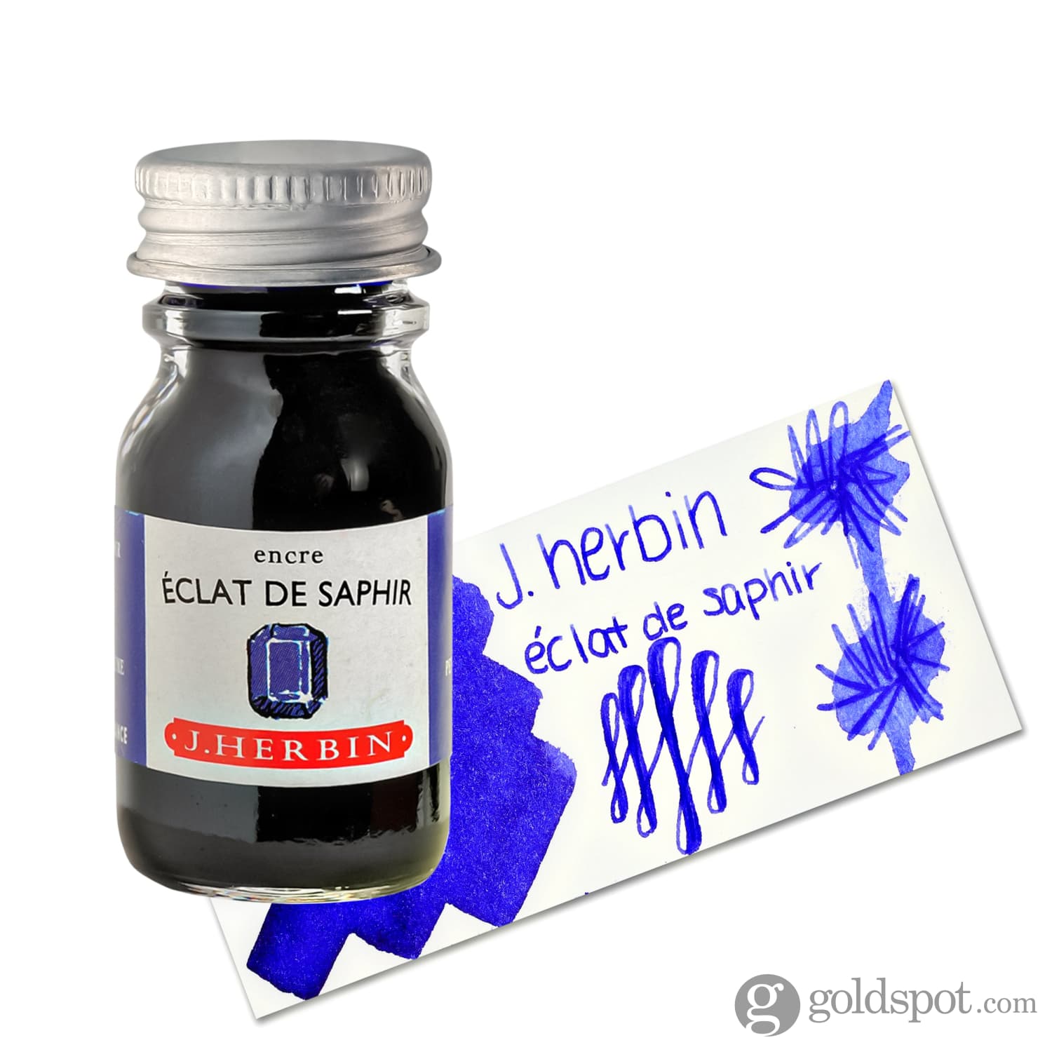 J. Herbin Eclat de Saphir Sapphire Blue Fountain Pen Ink - 30ml Bottle & Cartridges Set for Calligraphy, Journaling & Letter Writing - Premium French Ink for Smooth Writing Experience