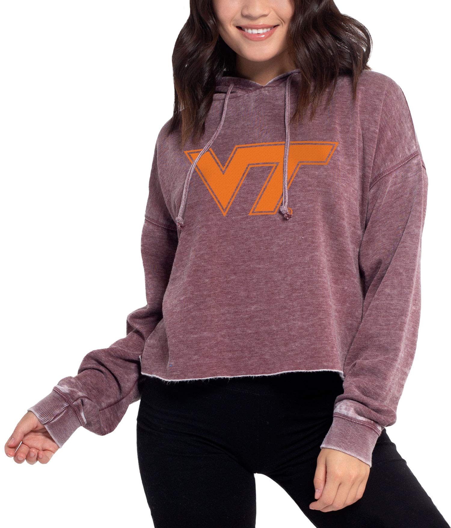 Chicka-D Women's Campus Cropped Hoodie | Soft Fleece Pullover Sweatshirt | Trendy Streetwear for College & Casual Outfits | Perfect for Fall & Winter Layering