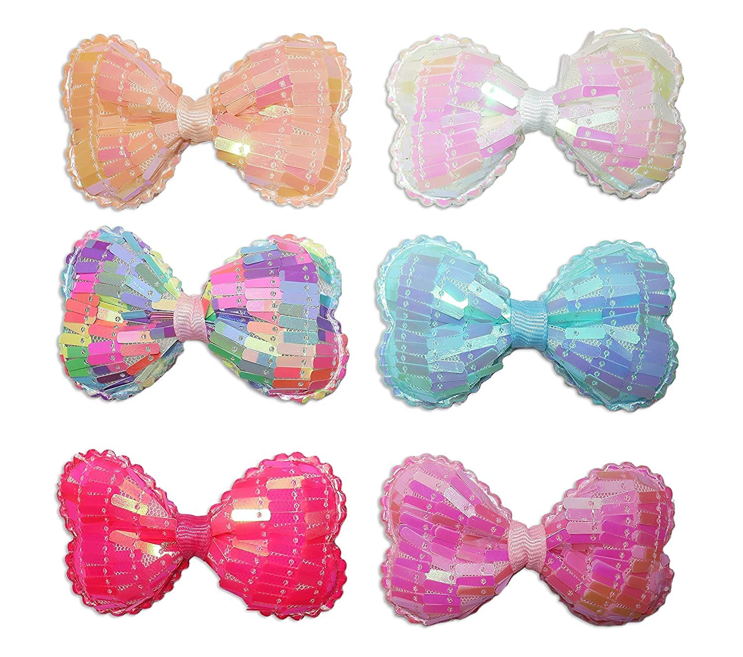 APPSAMBR 7PCS Glitter Hair Bows Clips - Sparkling Barrettes for Toddlers, Kids & Teens - Perfect for School, Parties & Special Occasions