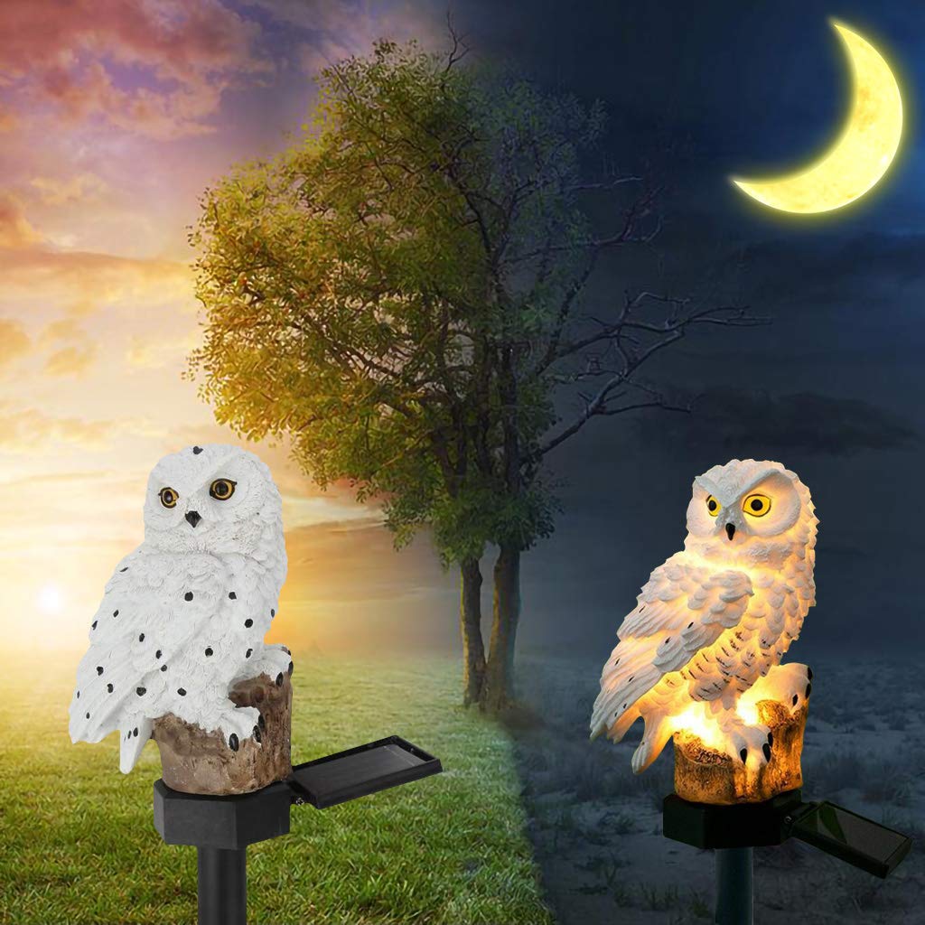 Solar Powered Owl Garden Lights - Waterproof LED Outdoor Pathway Lighting for Lawn, Yard & Garden Decor - Perfect for Patio, Walkway & Landscape Illumination