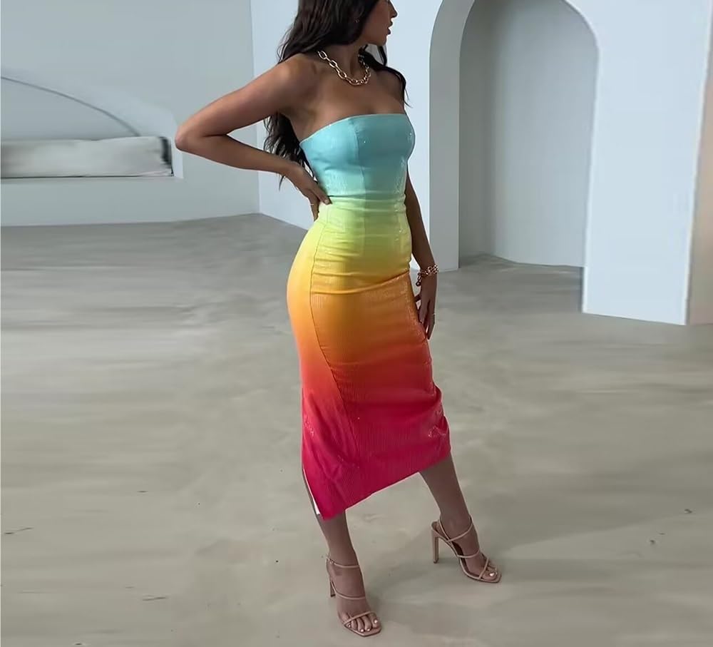 Sparkly Sequin Bodycon Dress for Women - Sexy Beaded Glitter Maxi Dress for Birthday Party & Special Occasions | Perfect for Evening Events, Prom, and Night Out