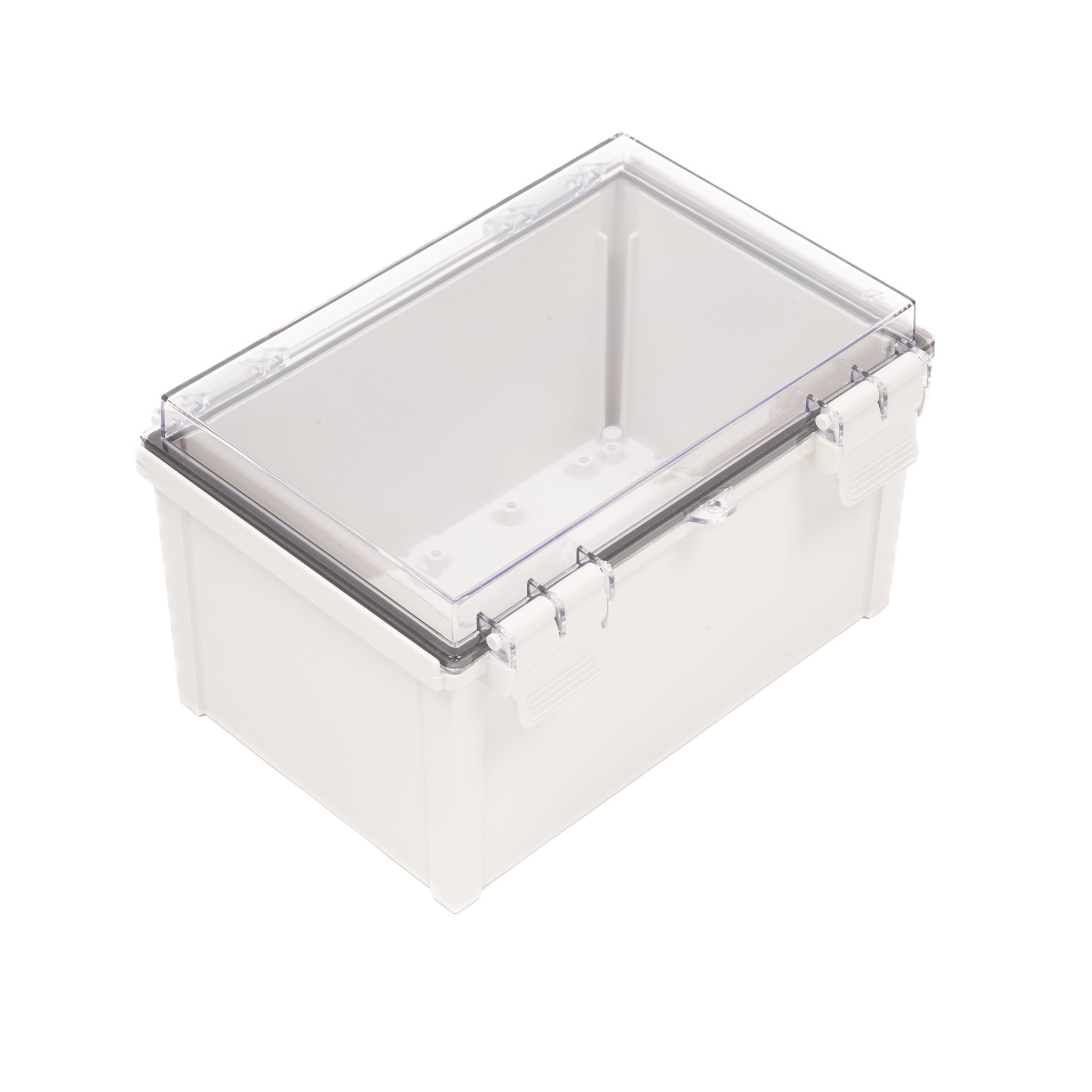 Boxco Q Series 7.87 x 11.81 x 7.09 Inches (200 x 300 x 180mm) Waterproof Plastic Enclosure - IP67 & IK08 Rated ABS Case with Transparent Cover, Hinged Design & Secure Latch - Ideal for Outdoor Electronics, Industrial Equipment & DIY Projects