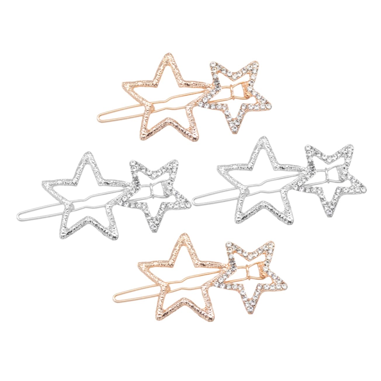 Beavorty 4pcs Rhinestone Hair Clips for Women & Girls - Elegant Metal Barrettes with Decorative Crystals - Perfect for Weddings, Parties, Prom, and Everyday Hairstyling