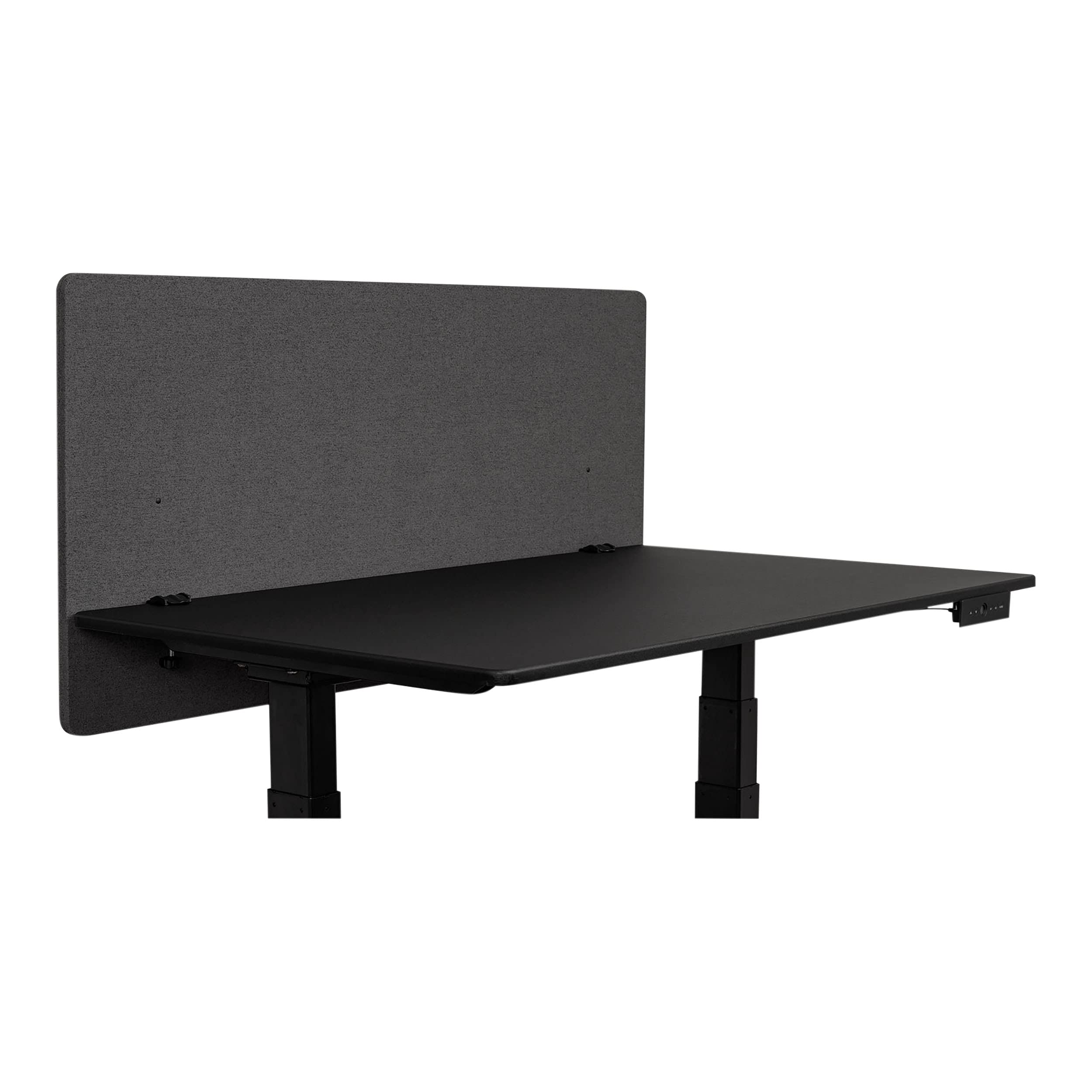 ReFocus Clamp-On Acoustic Desk Divider Privacy Panel - Noise & Visual Distraction Reducer for Stand Up Desks (Ash Gray, 47.25