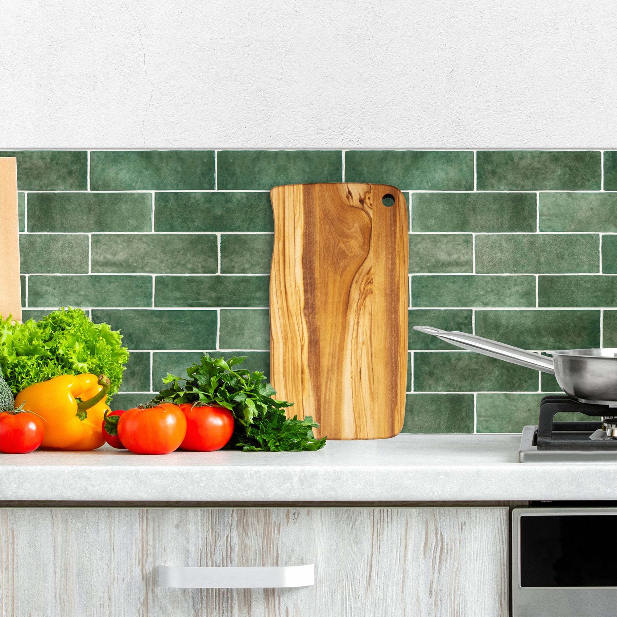 Premium Olive Wood Cutting Board & Serving Tray - Handcrafted Natural Wood Charcuterie Board for Cheese, Bread & Appetizers - Perfect for Kitchen, Dining & Entertaining Gifts