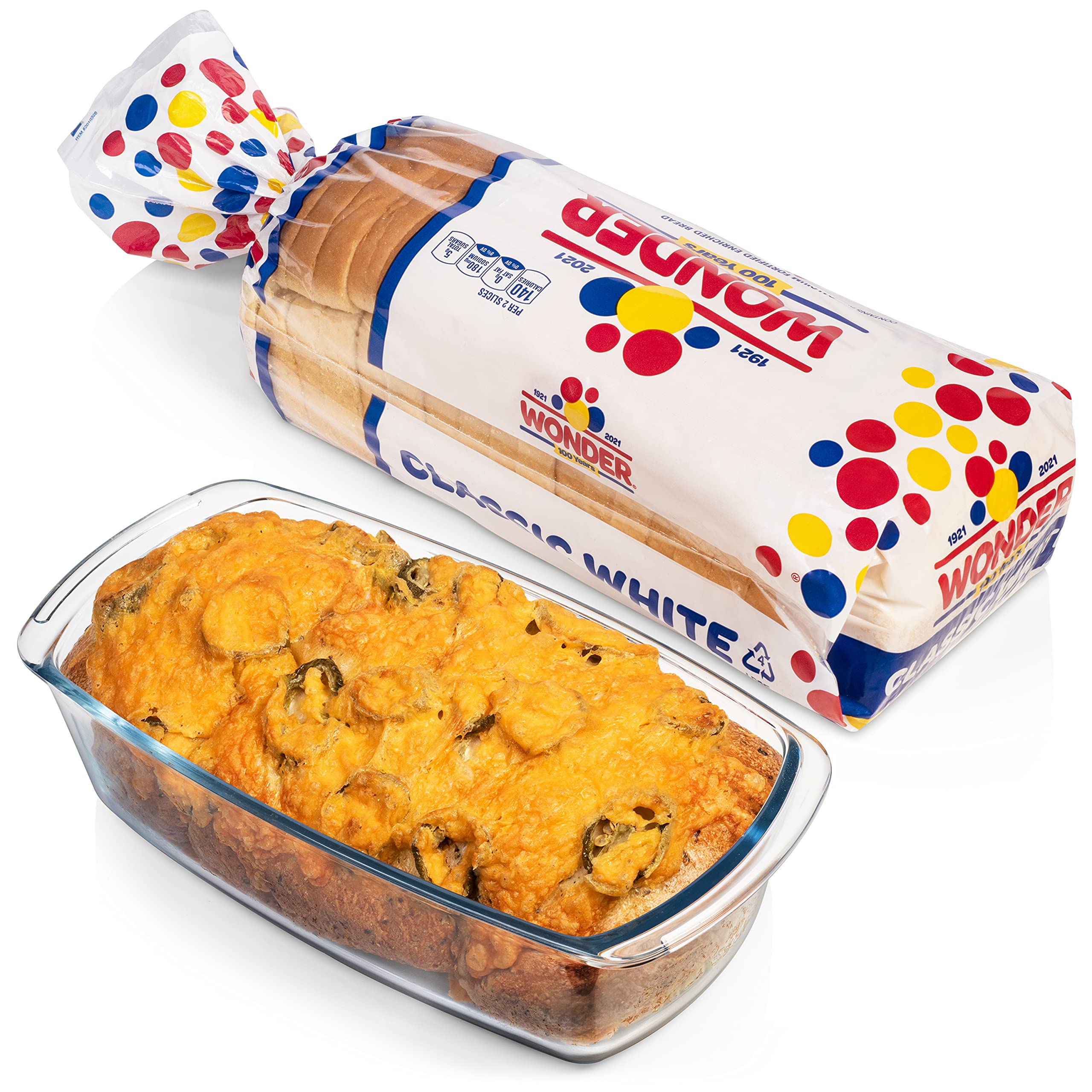 Razab 7.6 Cups Glass Loaf Pan with Lids (Set of 2) - 1800ml BPA Free Baking Dish for Bread, Meatloaf & Cakes - Microwave & Oven Safe with Airtight Lids & Grip Handle - Perfect for Home Baking, Meal Prep & Storage