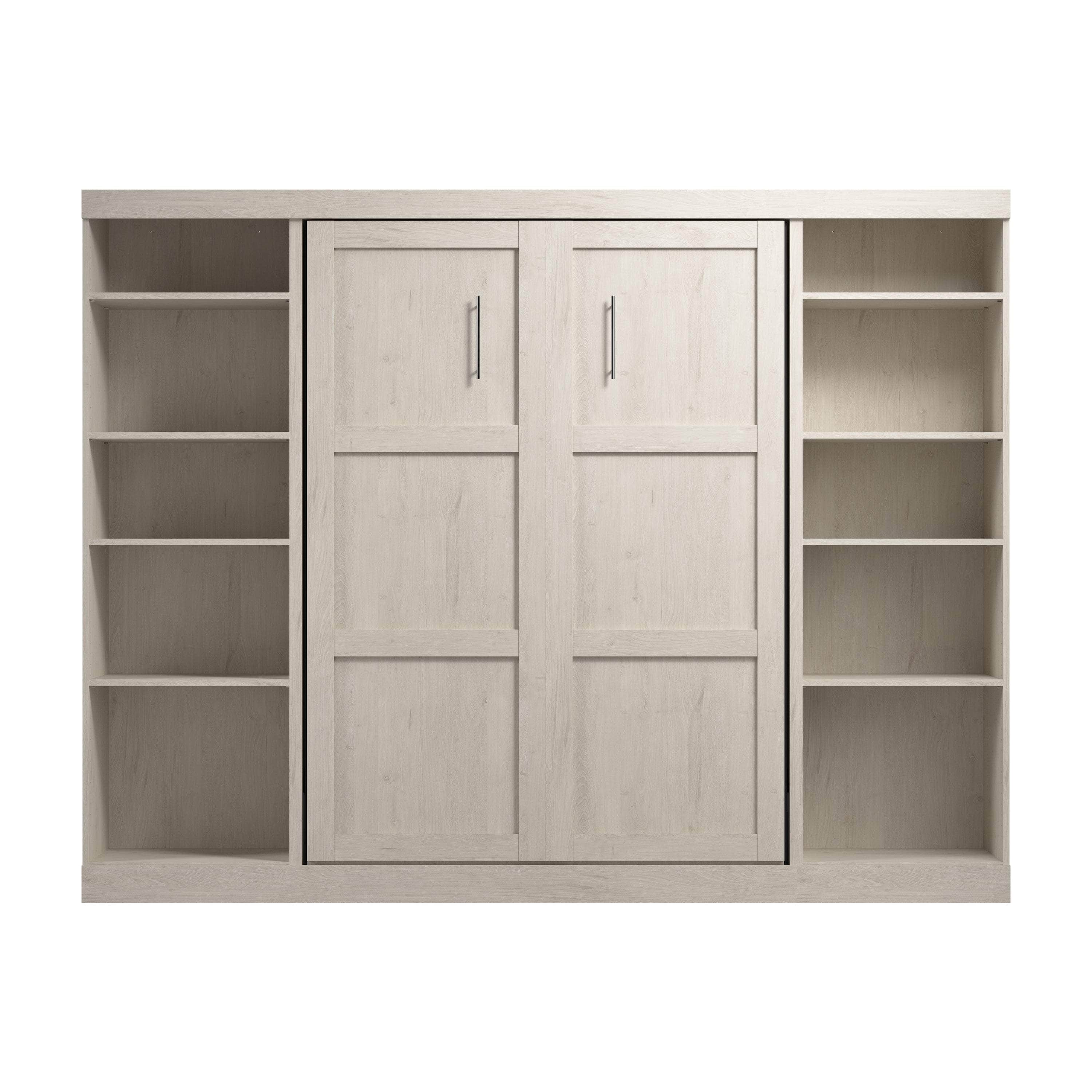 Space-Saving Full Murphy Bed with 2 Storage Units (109W) - 7 Color Options for Home, Office, or Guest Room Use