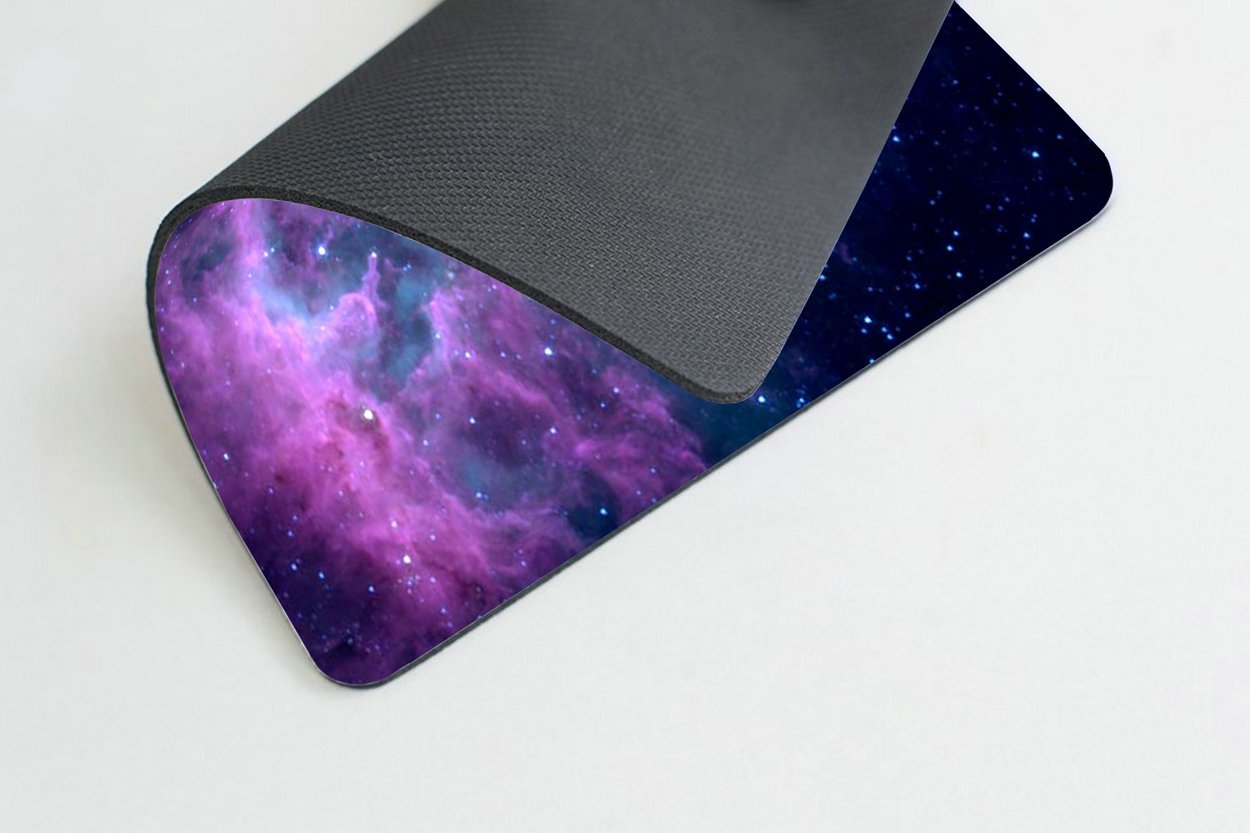 Custom Purple Galaxy Gaming Mouse Pad - Non-Slip Rubber Base, Smooth Surface for PC & Laptop - Perfect for Office Work, Gaming & Graphic Design