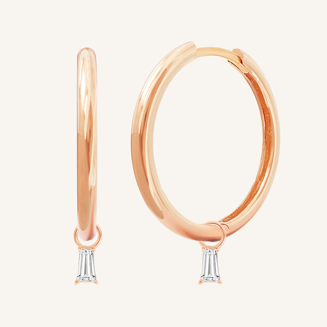 Flourish Plain Charm Hoops - Minimalist Gold Hoop Earrings for Women, Dainty Everyday Jewelry - Perfect for Work, Date Night & Casual Outfits