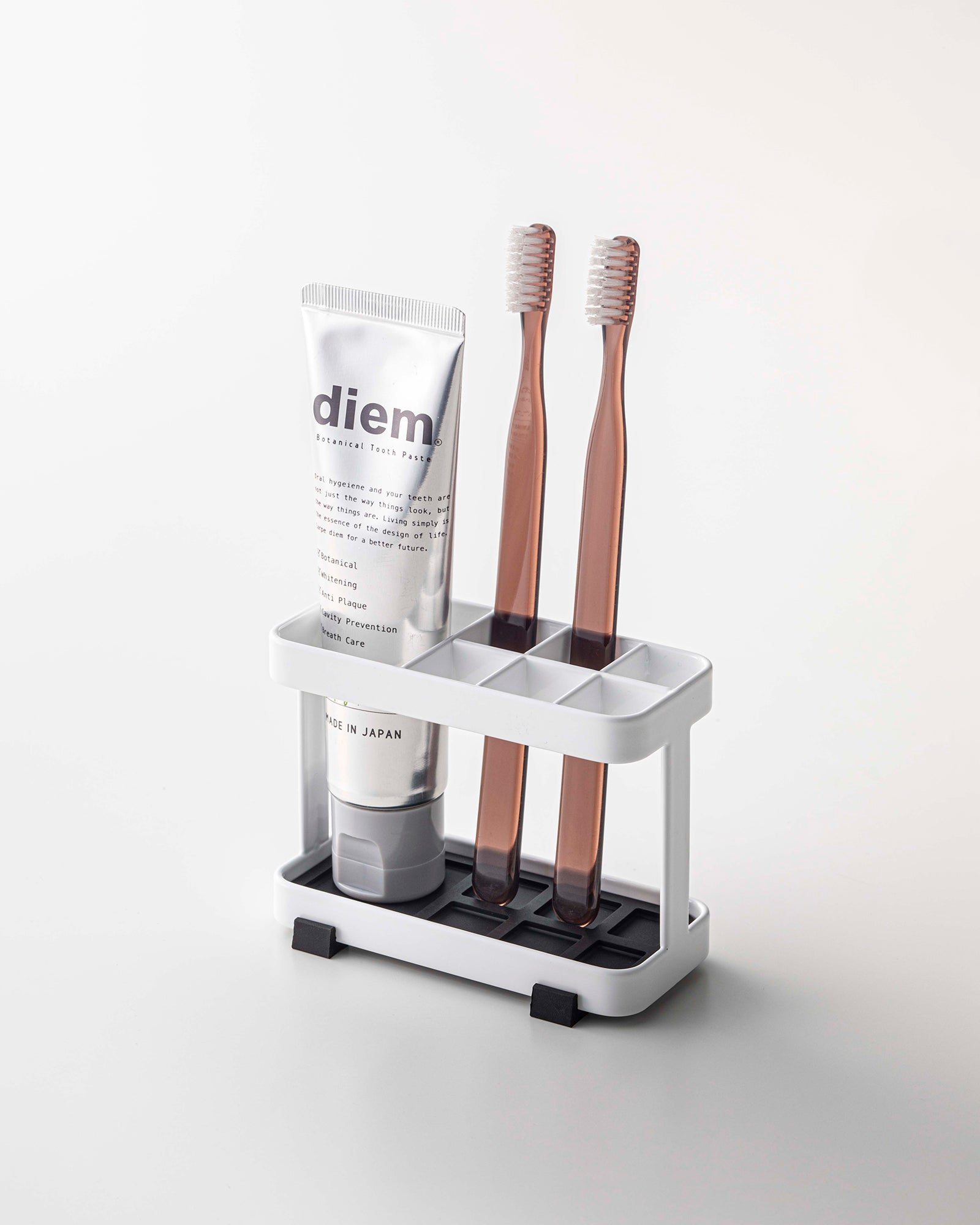 Stainless Steel Toothbrush and Toothpaste Holder - Bathroom Organizer for Countertop, Sink, or Vanity Storage - Perfect for Home, Travel, and Dorm Use
