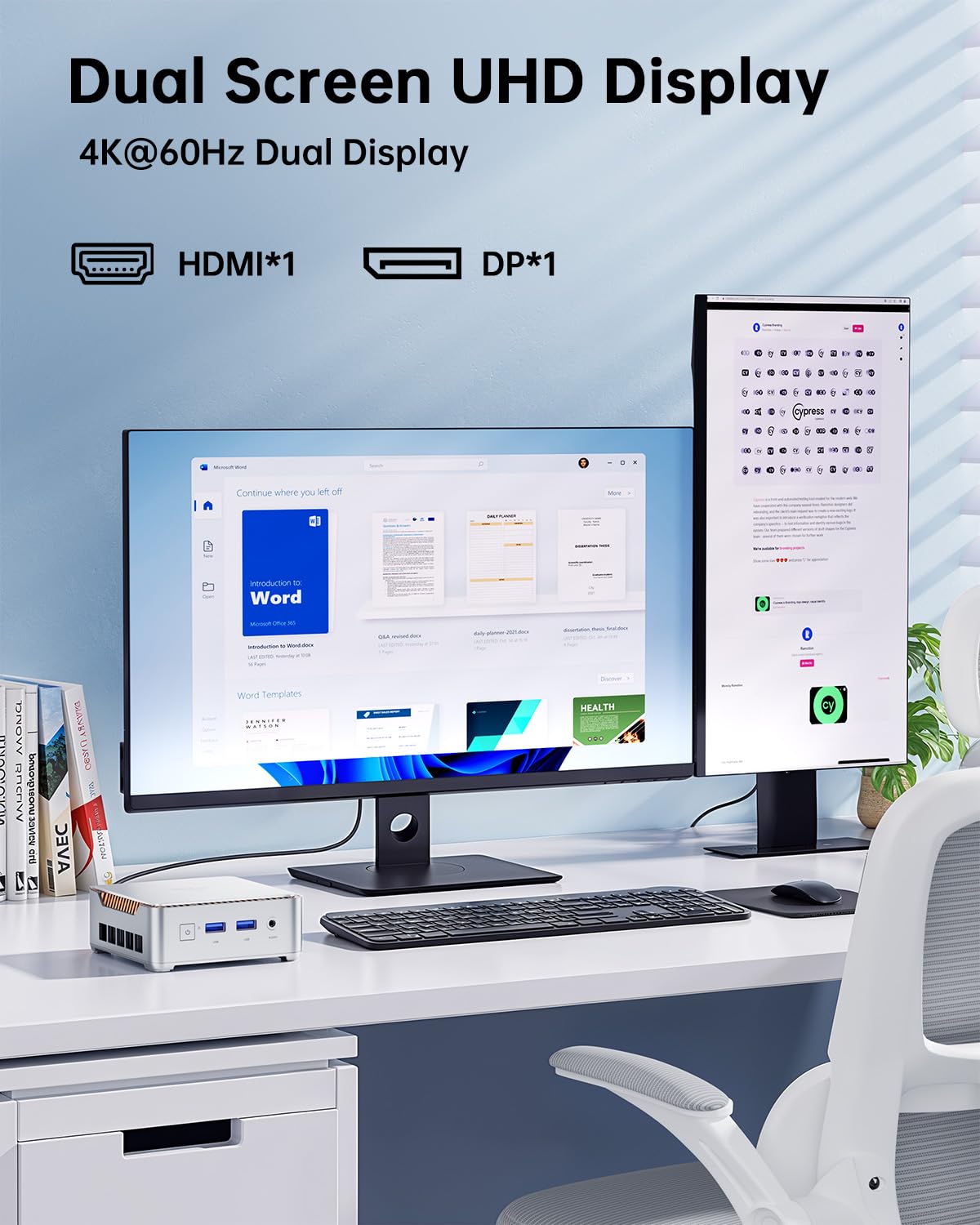 NiPoGi Mini PC with Intel Alder Lake-N97 (Faster than N100/N95, up to 3.6GHz), 16GB DDR4 RAM, 512GB M.2 SSD, Windows 11 Pro - 4K Dual Display, HDMI, WiFi, Bluetooth, LAN - Compact Desktop Computer for Home Office, Business, School & Gaming