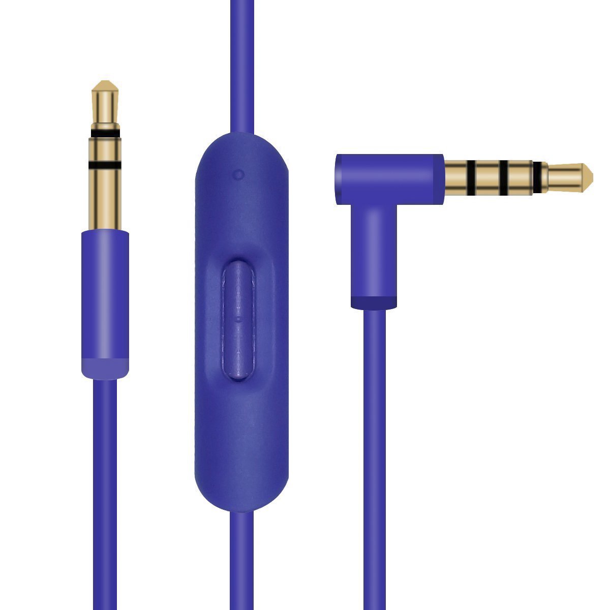 Purple Replacement Inline Mic Remote Extension Audio Cable for Beats by Dr. Dre Solo/HD/2/Studio Wireless/Pro/Detox/Mixr/Executive/Pill Headphones - Compatible with iPhone, Android & Gaming Headsets (3.5mm Jack) - Perfect for Music, Calls & Online Meetings