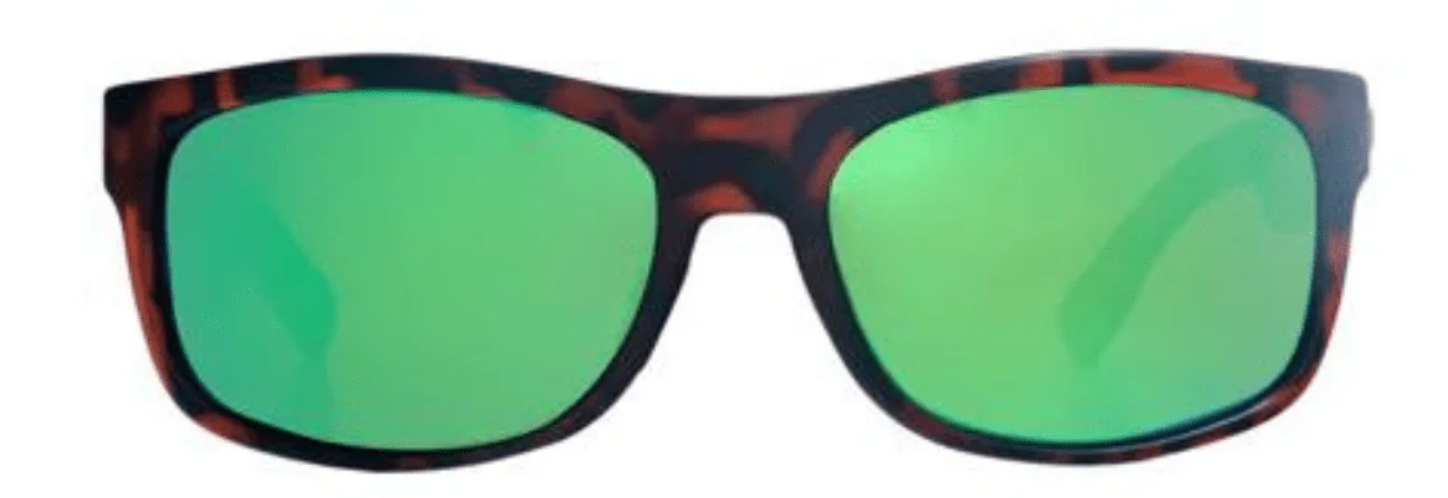 Rheos Anhingas Sunglasses - Tortoise/Emerald Frame Polarized UV Protection - Perfect for Outdoor Sports, Driving & Beach Activities