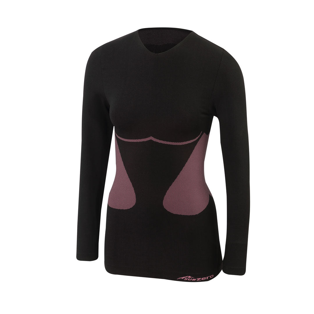 Factor 1 Plus Women's Thermal Long Sleeve Base Layer Stretch Top - Moisture Wicking Workout Shirt for Hiking, Yoga & Cold Weather Activities