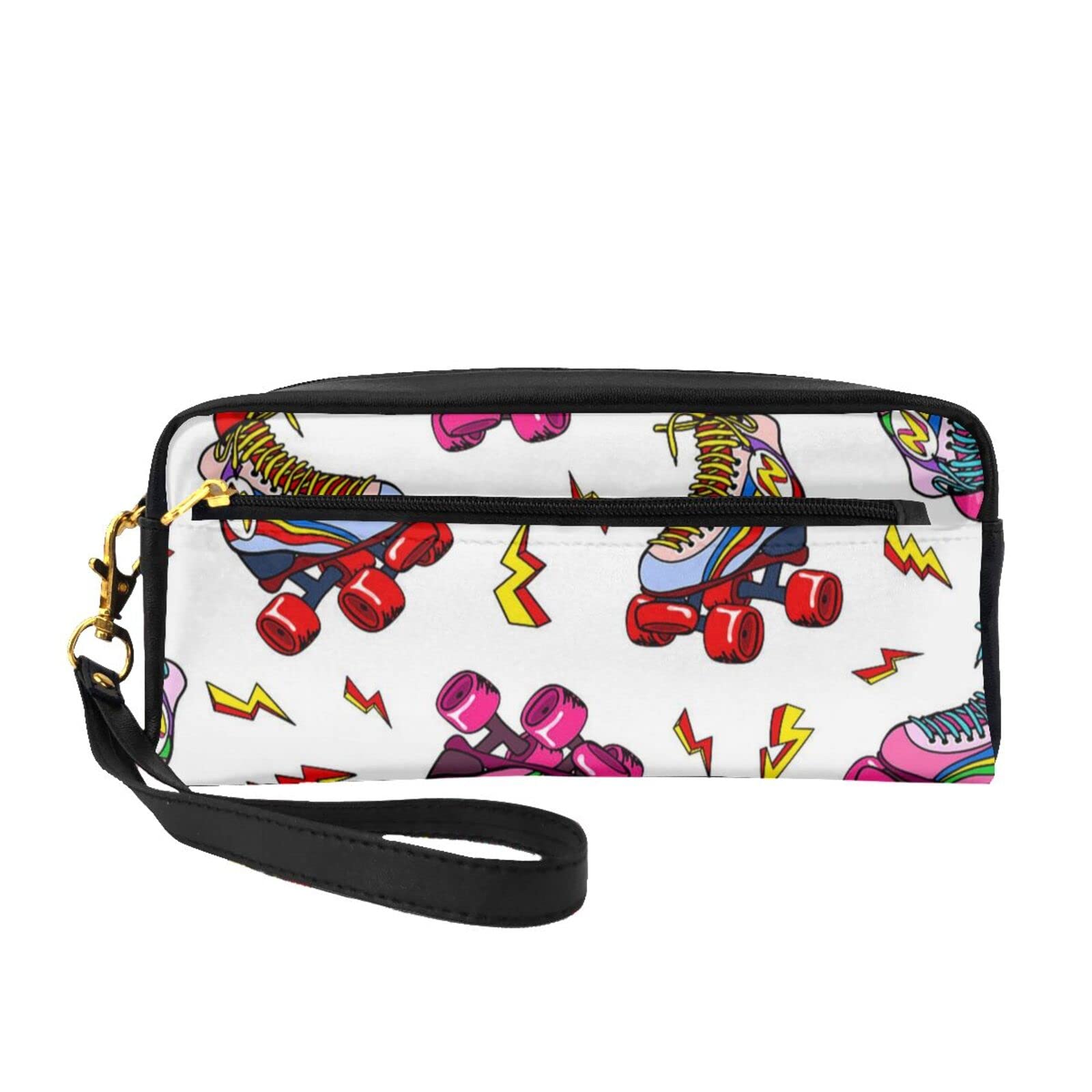 Stylish Roller Skate Print Cosmetic Bags for Women - Small Travel Makeup Pouch & Clutch Bag | Perfect for Gym, Travel & Everyday Use