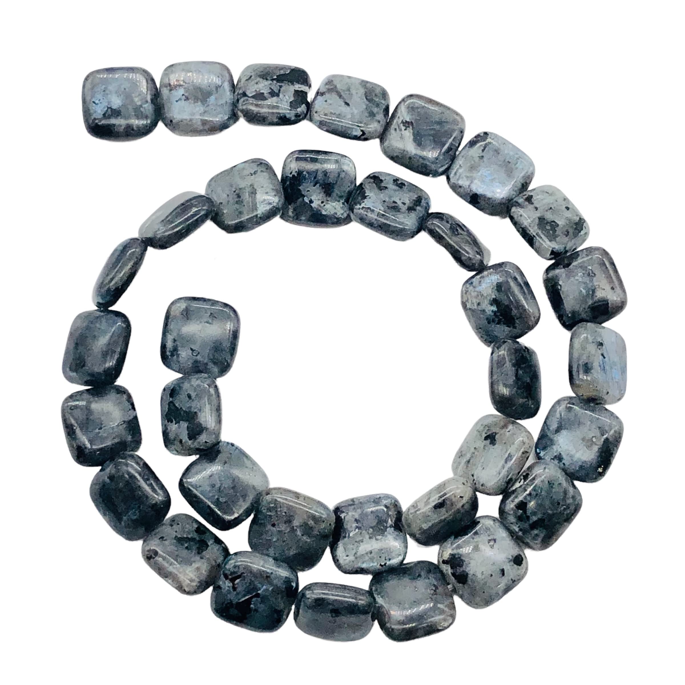 Speckled Labradorite Square Coin Beads - 16