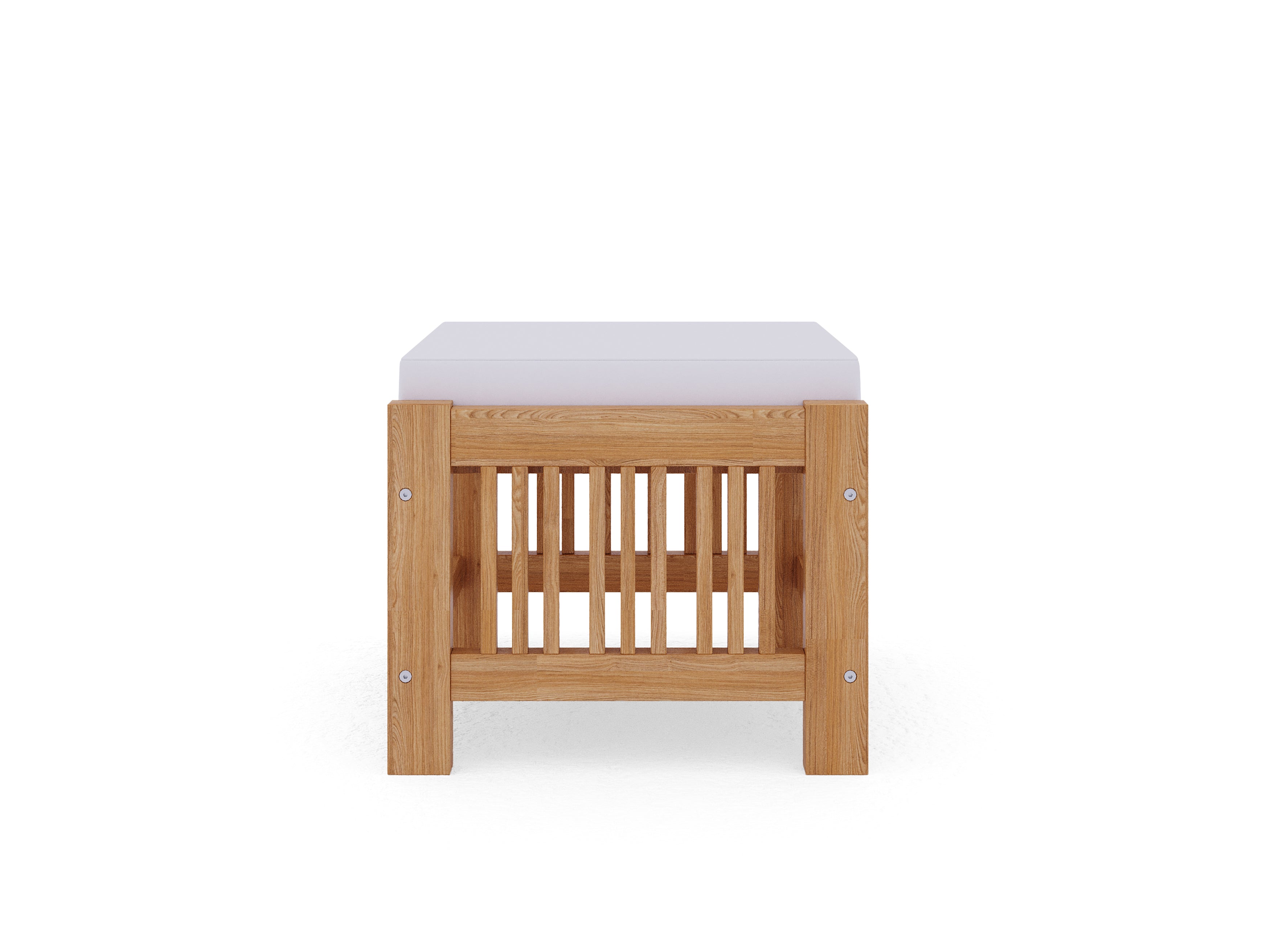 Premium Sylvie 2-Piece Teak Outdoor Lounge Set with Sunbrella White Cushions - Patio Furniture for Poolside, Garden & Backyard Relaxation