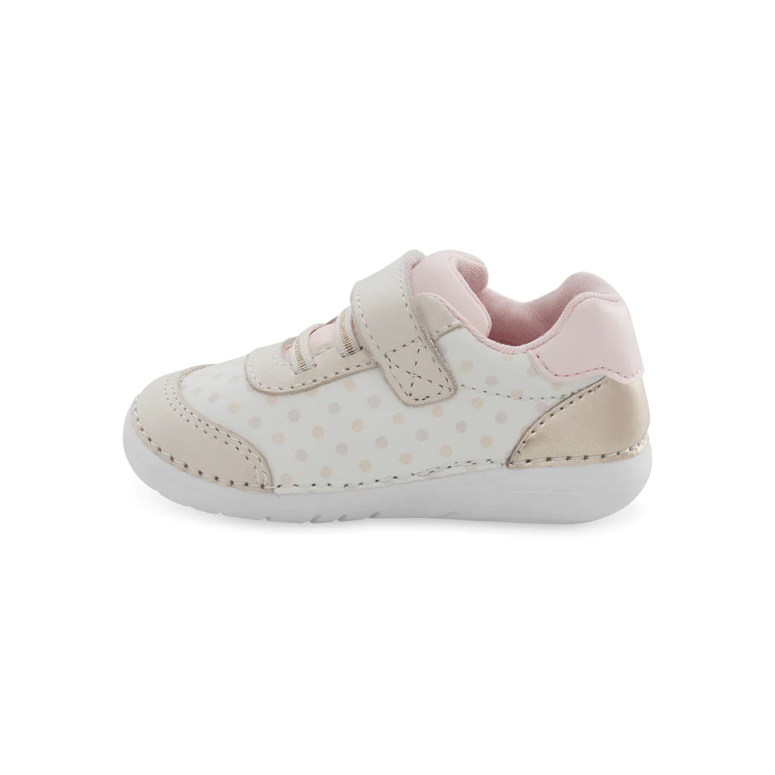Stride Rite Pastel Dot Kennedy Soft Motion Toddler Sneakers - Comfortable Walking Shoes for Kids, Breathable Lightweight Design for Playground & Preschool Activities