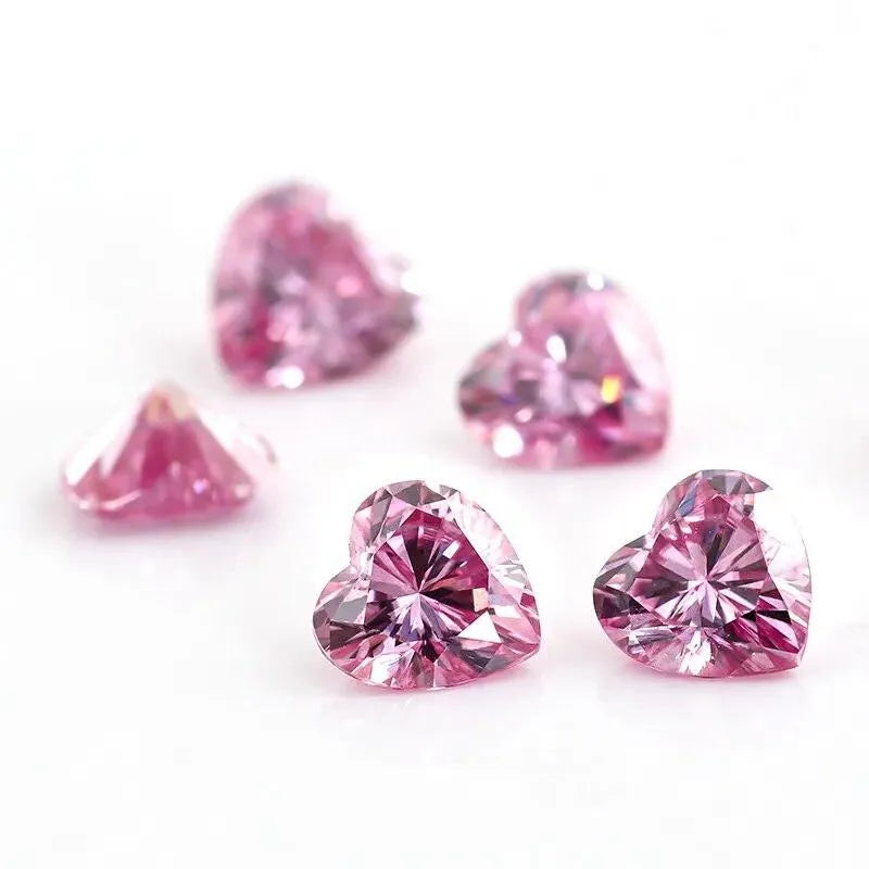 **100% Real Pink Loose Moissanite Gemstone - Lab-Created for Women's Jewelry (Round/Pear/Emerald/Oval Cut) | GRA Certified | Perfect for Engagement Rings, Wedding Bands & Fashion Jewelry**