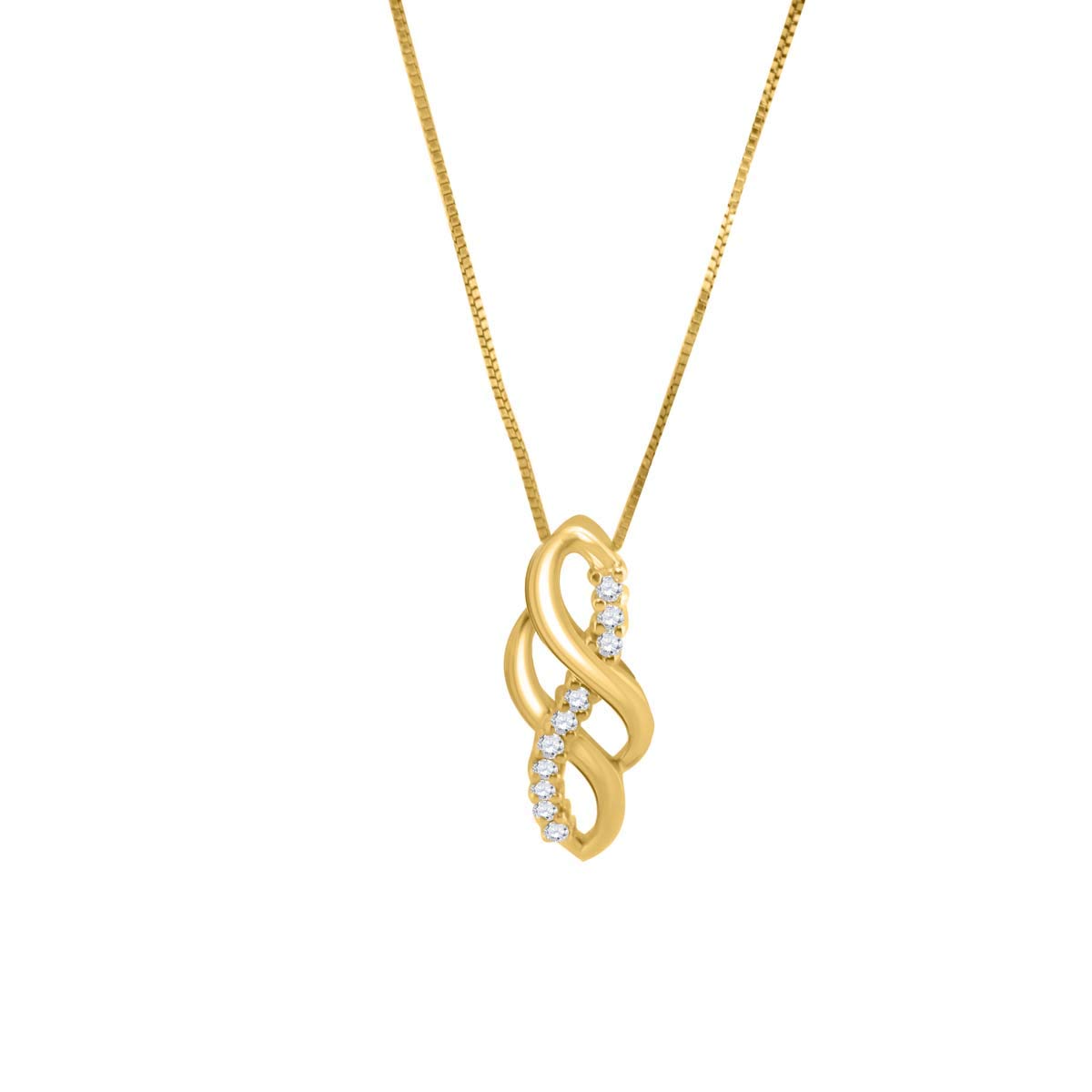 MauliJewels 10K Rose Gold & White/Yellow Gold Diamond Swirl Pendant Necklace for Women - 18