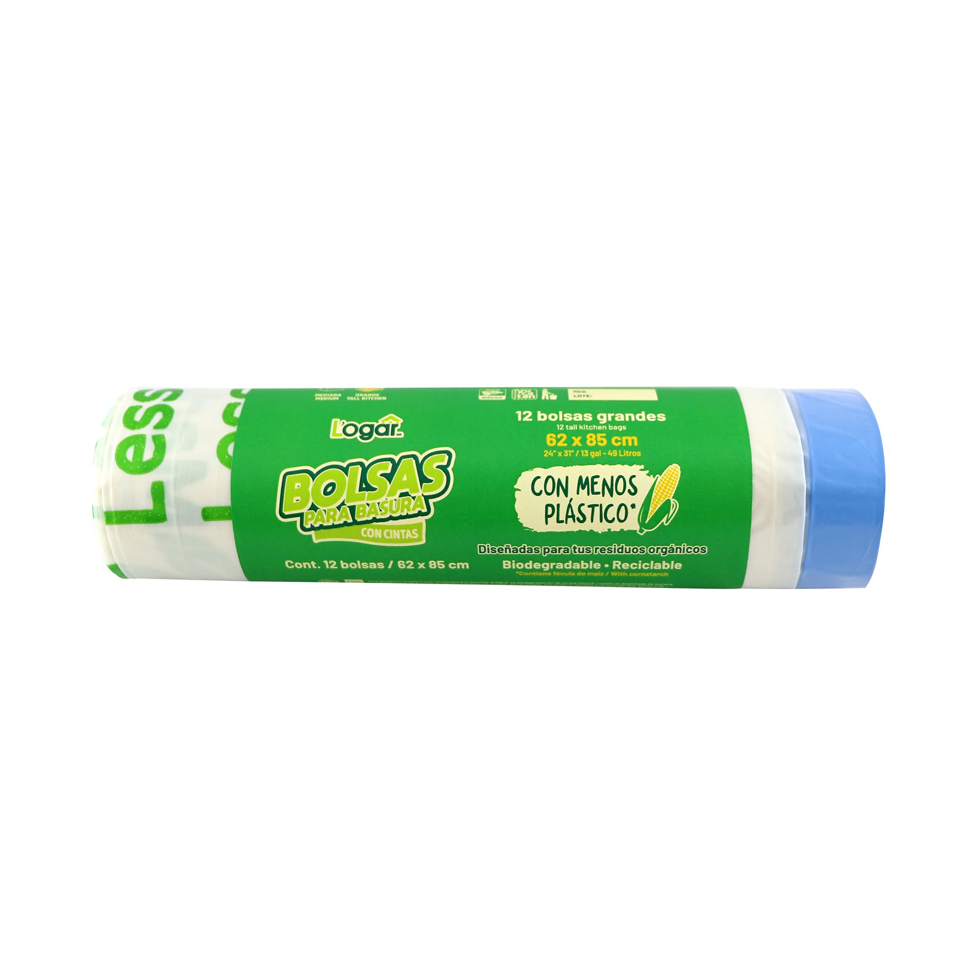 Biodegradable Trash Bags with Drawstring - 13 Gallon, 24.4x33.46 Inches - 20 Rolls (240 Bags Total) - Heavy Duty Kitchen & Office Garbage Bags for Home, Business & Outdoor Use