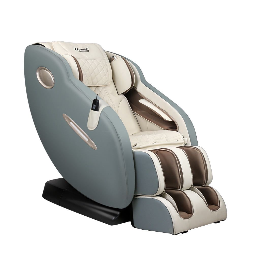 Livemor Electric Massage Recliner Chair with Full Body Shiatsu Massage - Grey Ozeni for Home, Office & Relaxation Therapy