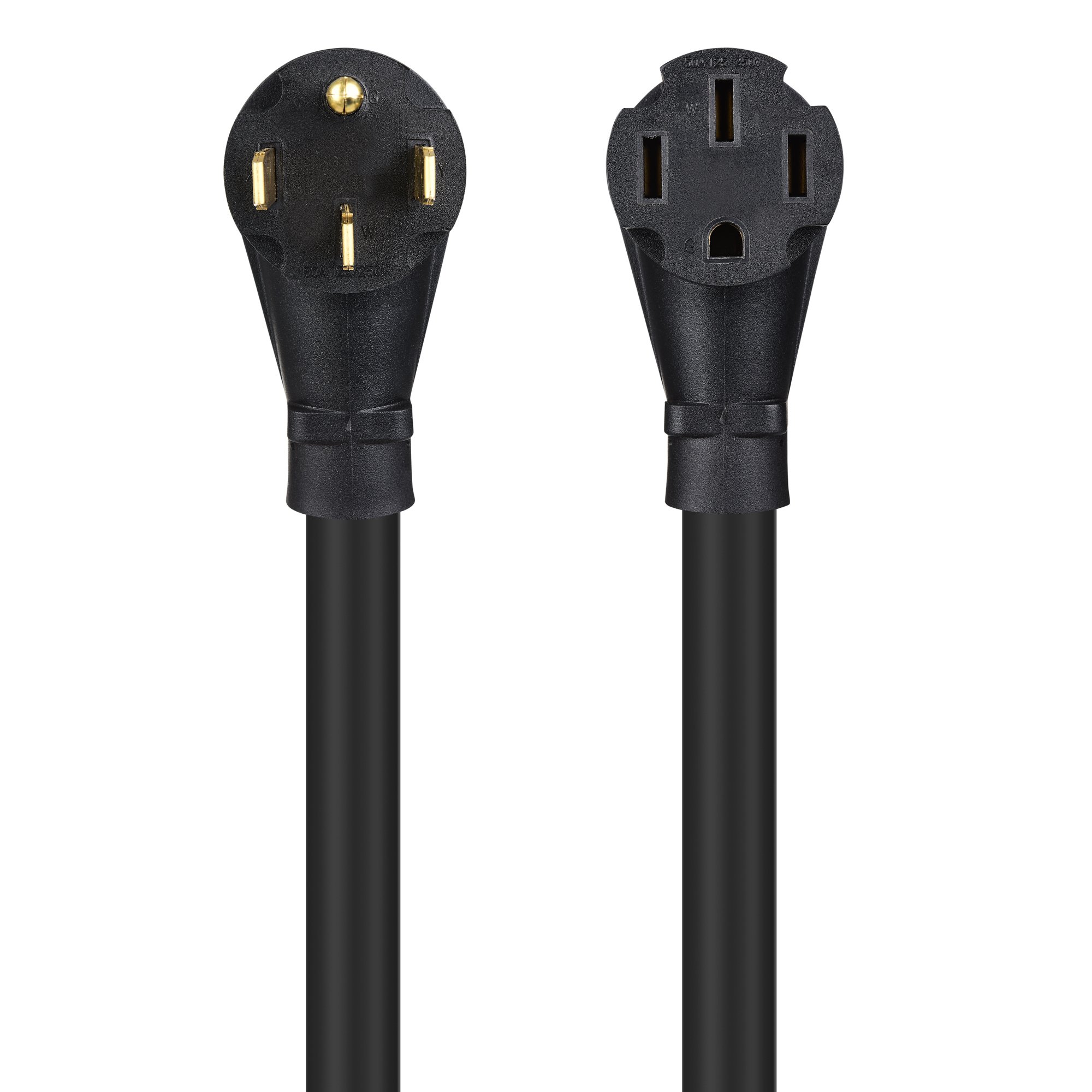 50 AMP RV Extension Cord 25 ft - Heavy Duty 6/8 AWG NEMA 14-50P to 14-50R Cable with Easy-Grip Handles | Compatible with Tesla Charger, EV Charger & J1772 Charger | Ideal for Camping, RV Parks & Home EV Charging Stations