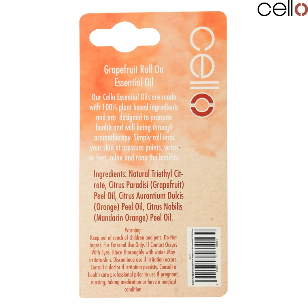Organic Grapefruit Essential Oil Roll-On for Stress Relief & Aromatherapy - Perfect for Travel, Yoga, and Relaxation at Home