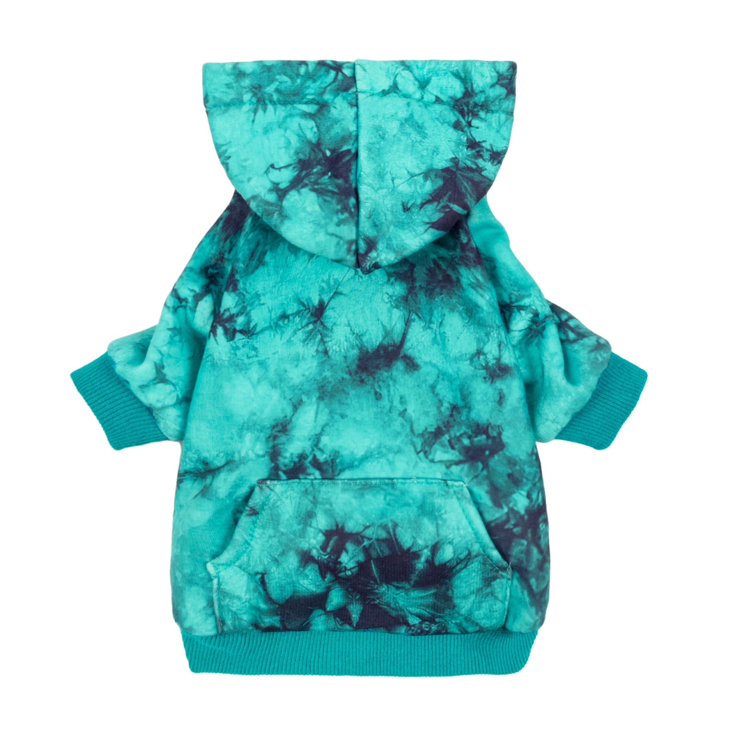 Fitwarm Tie Dye Fleece Dog Hoodie - Lightweight Winter Sweatshirt with Hood for Small Dogs (Sky Blue, Small) | Cozy Pet Apparel for Outdoor Walks & Indoor Lounging