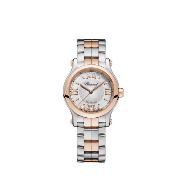 Chopard Happy Sport Ladies Watch - Stainless Steel & Ethical Rose Gold with Diamonds | Luxury Women's Wristwatch for Everyday Wear & Special Occasions