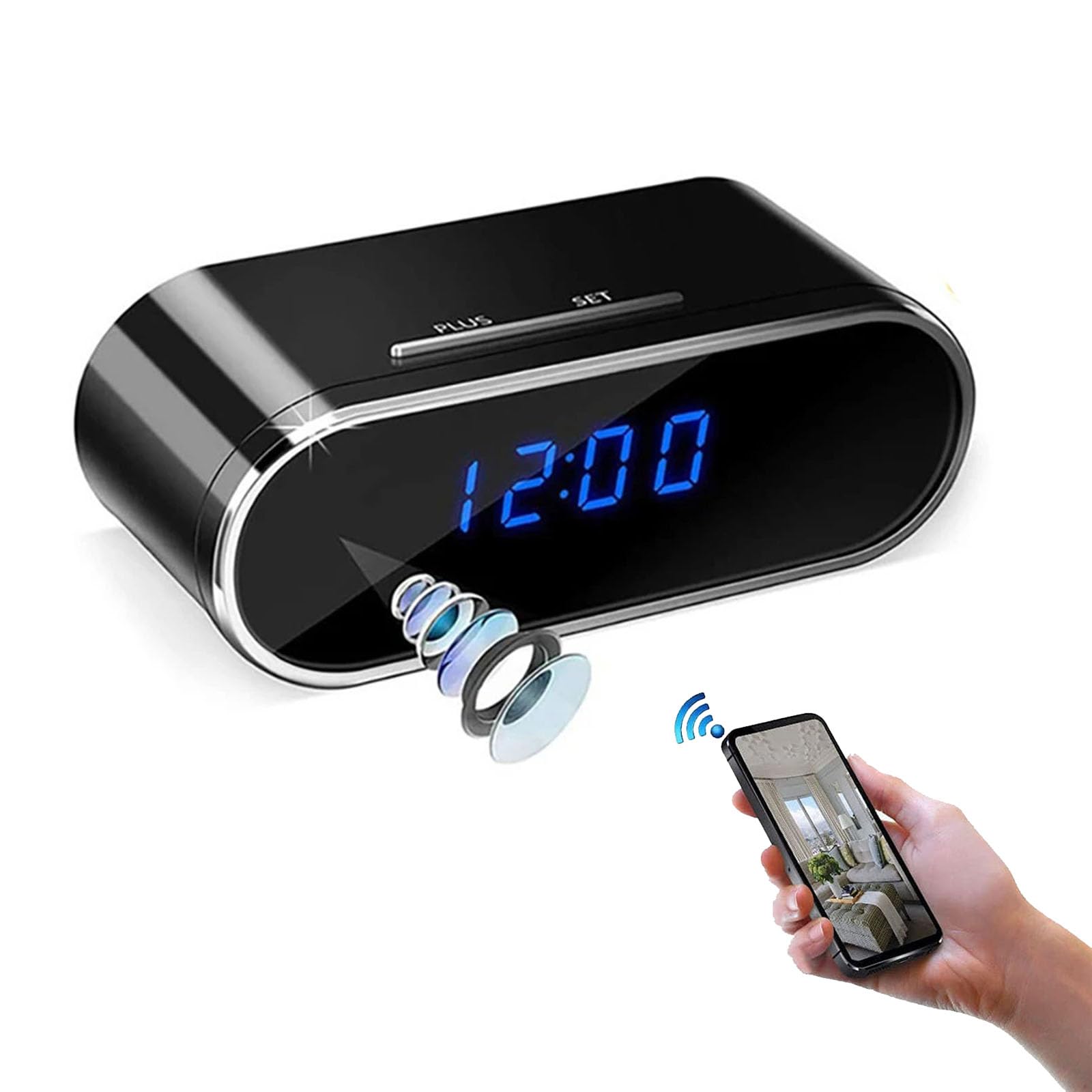 FKINGLRK Mini WiFi Camera - Wireless Hidden Security Camera with Clock, Remote Monitoring via AP/IP, Indoor Nanny Cam for Home & Office Surveillance - Perfect for Baby Monitoring, Pet Watching, and Home Security