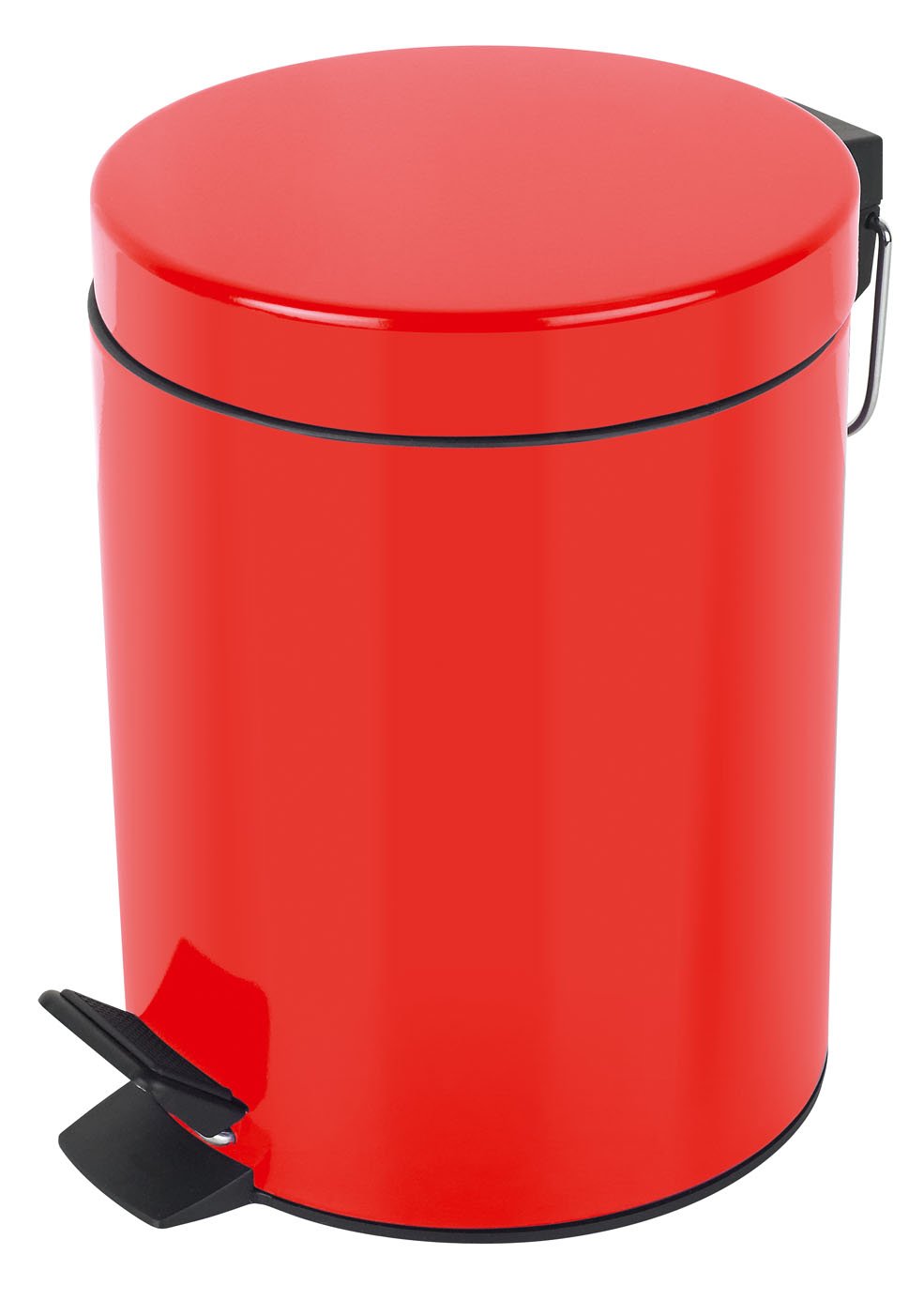 5L Stainless Steel Trash Can with Lid - Sydney Red Kitchen Garbage Bin for Home, Office & Outdoor Use