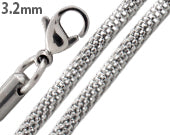Stainless Steel Snake Skin Mesh Chain Necklace - 3.2mm Thin Durable Fashion Jewelry for Women - Perfect for Parties, Dating & Everyday Wear